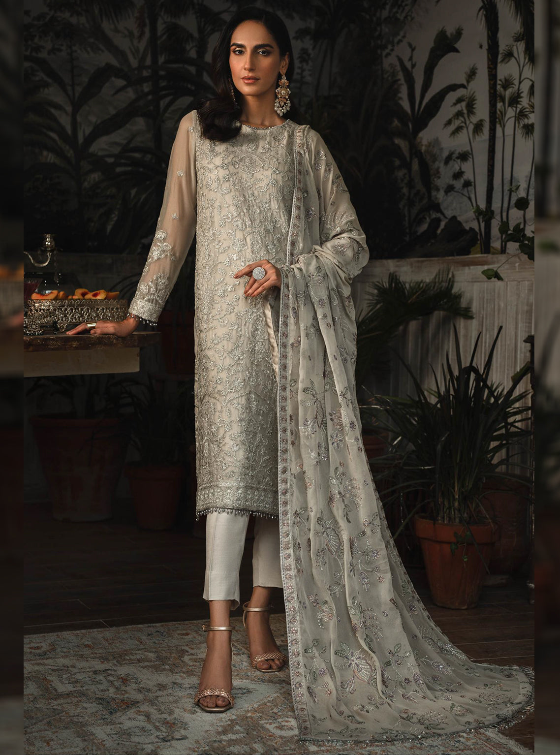 La Rosella By Zarif Embroidered Chiffon Unstitched 3 Piece Suit - 05 La Rosella By Zarif Embroidered Chiffon Unstitched 3 Piece Suit - 05
