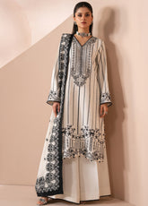 Zaeva By Xenia Formal Embroidered Korean Raw Silk 3 Piece Unstitched Suit XE26ZF D-05 OMAVI