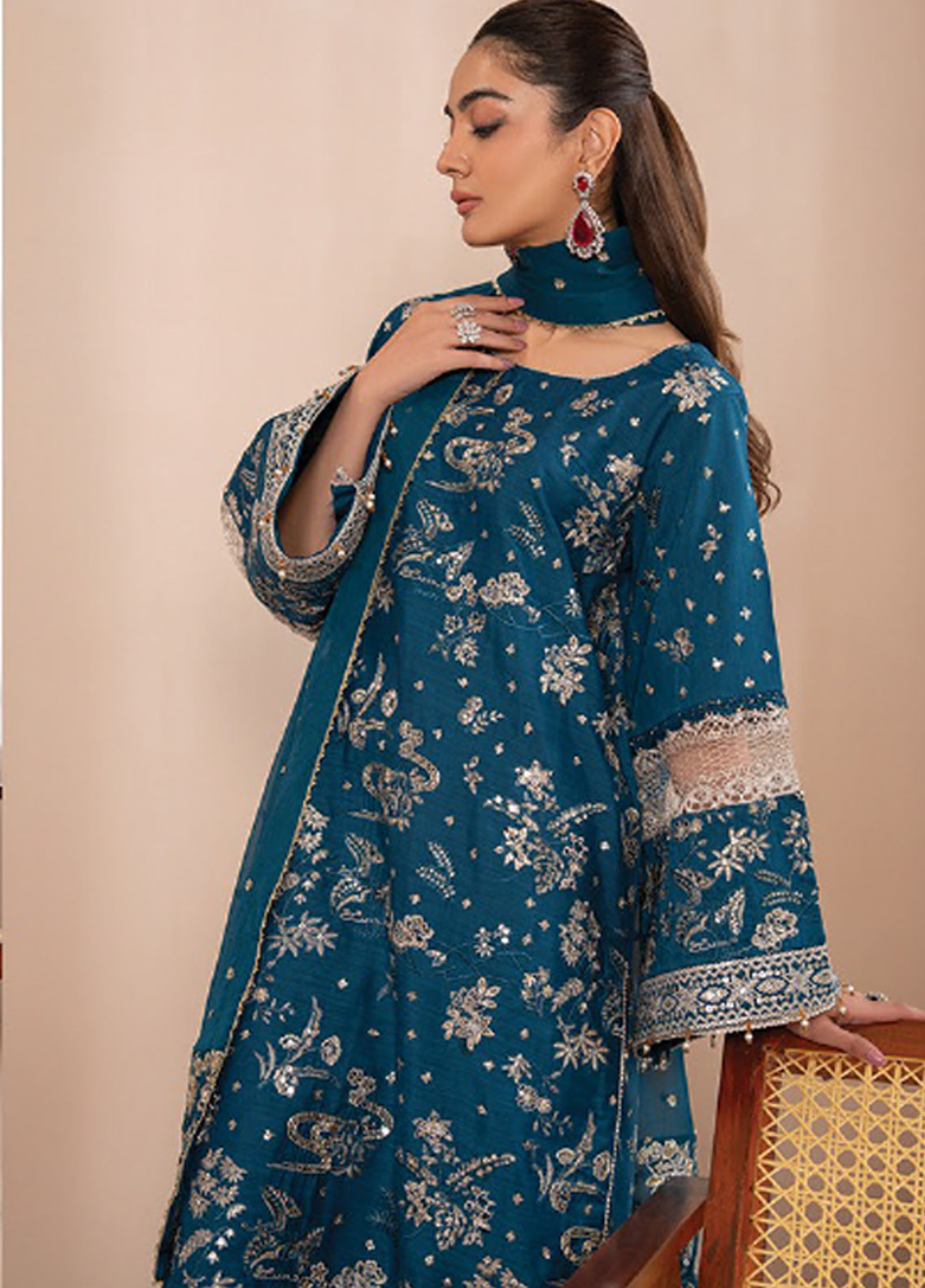 Zaeva By Xenia Formal Embroidered Raw Silk 3 Piece Unstitched Suit XE26ZF D-02 SAZIL Zaeva By Xenia Formal Embroidered Raw Silk 3 Piece Unstitched Suit XE26ZF D-02 SAZIL