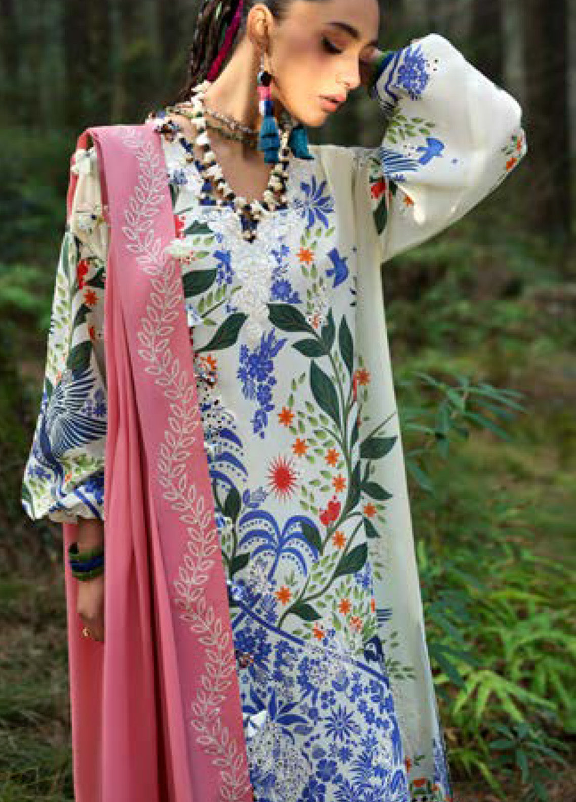 Zaha By Khadijah Shah Embroidered Lawn Suits Unstitched 3 Piece - ZH25NL 3B WHITE SOLANA Zaha By Khadijah Shah Embroidered Lawn Suits Unstitched 3 Piece - ZH25NL 3B WHITE SOLANA