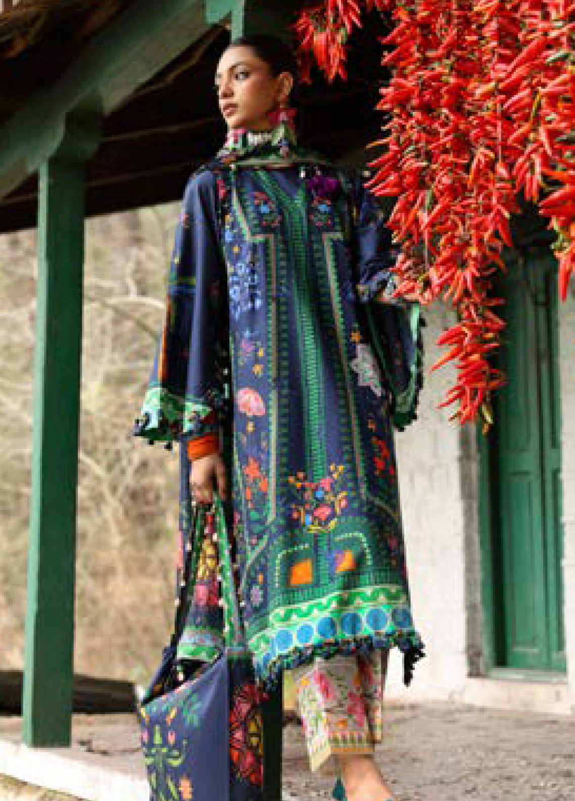 Zaha By Khadijah Shah Embroidered Lawn Suits Unstitched 3 Piece - ZH25NL 6B AMANI Zaha By Khadijah Shah Embroidered Lawn Suits Unstitched 3 Piece - ZH25NL 6B AMANI