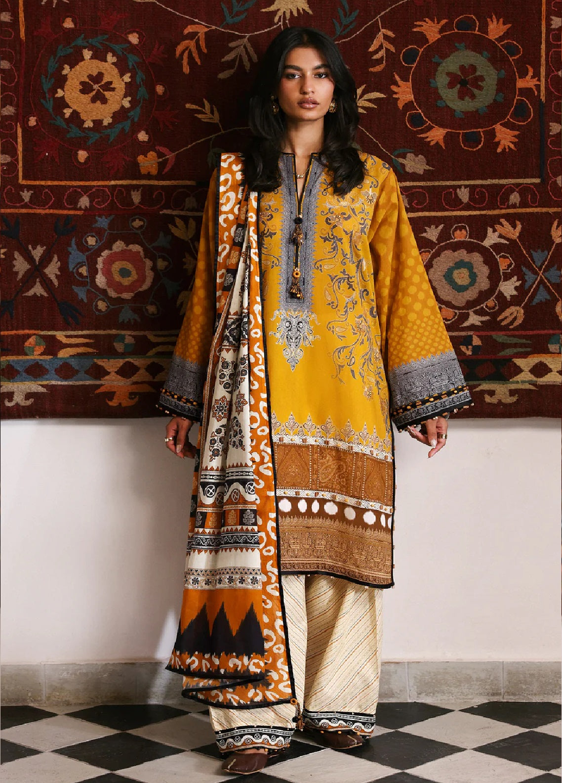 Zaha By Khadijah Shah Amaya Printed Lawn 3 Piece Unstitched Suits ZH26AP D-APL-02 ZIVA Zaha By Khadijah Shah Amaya Printed Lawn 3 Piece Unstitched Suits ZH26AP D-APL-02 ZIVA
