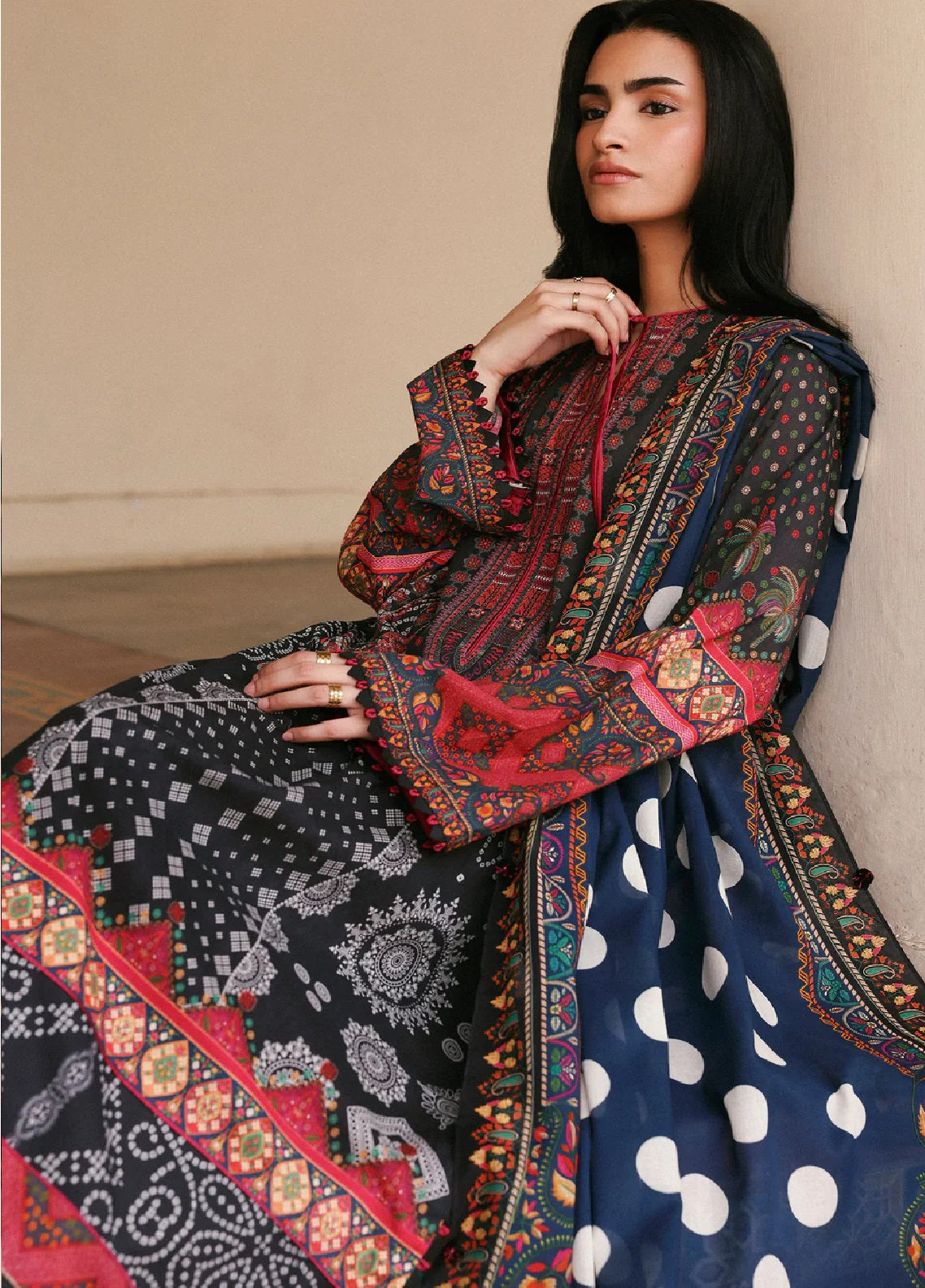 Zaha By Khadijah Shah Printed Lawn 3 Piece Unstitched Suits ZH26AP D-APL-03 NOIRA Zaha By Khadijah Shah Printed Lawn 3 Piece Unstitched Suits ZH26AP D-APL-03 NOIRA