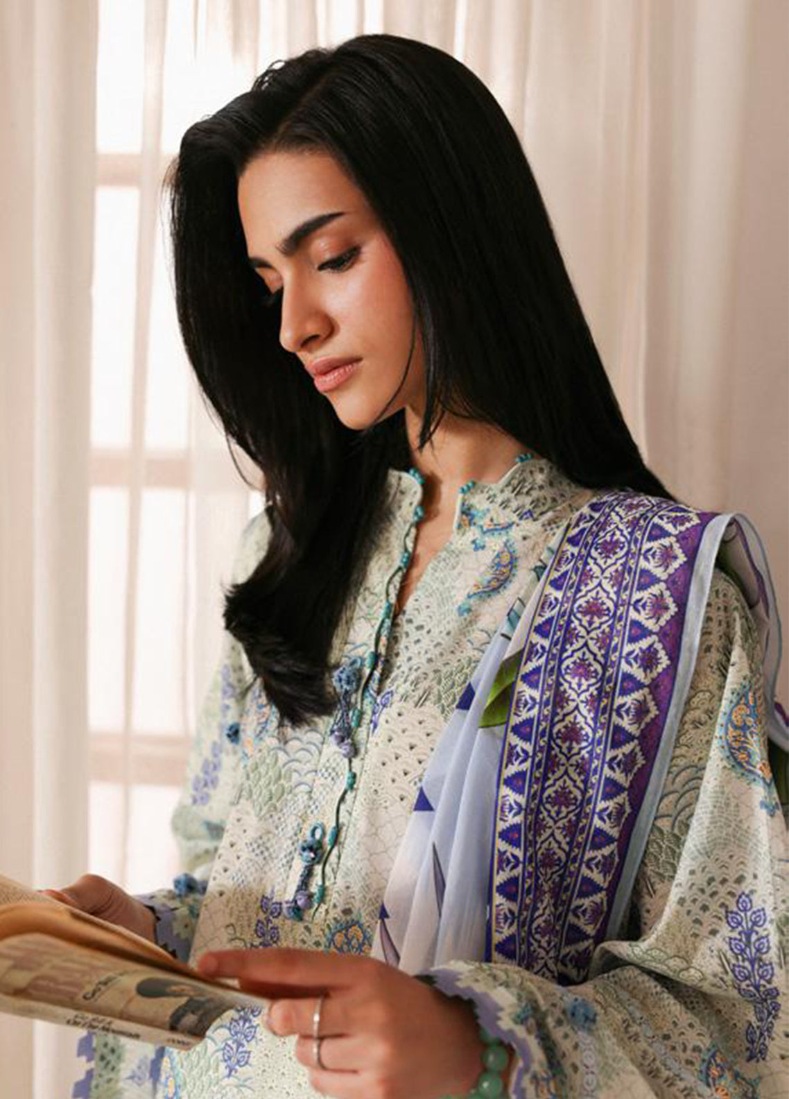 Zaha By Khadijah Shah Printed Lawn 3 Piece Unstitched Suits ZH26AP D-APL-06 LILIA Zaha By Khadijah Shah Printed Lawn 3 Piece Unstitched Suits ZH26AP D-APL-06 LILIA