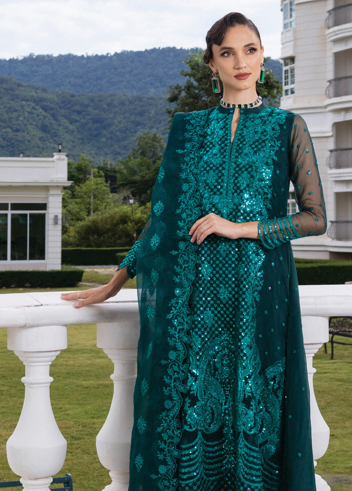 Zainab Chottani Embroidered Organza Suits Unstitched 3 Piece - ZC24WF 01 ZEINA Zainab Chottani Embroidered Organza Suits Unstitched 3 Piece - ZC24WF 01 ZEINA