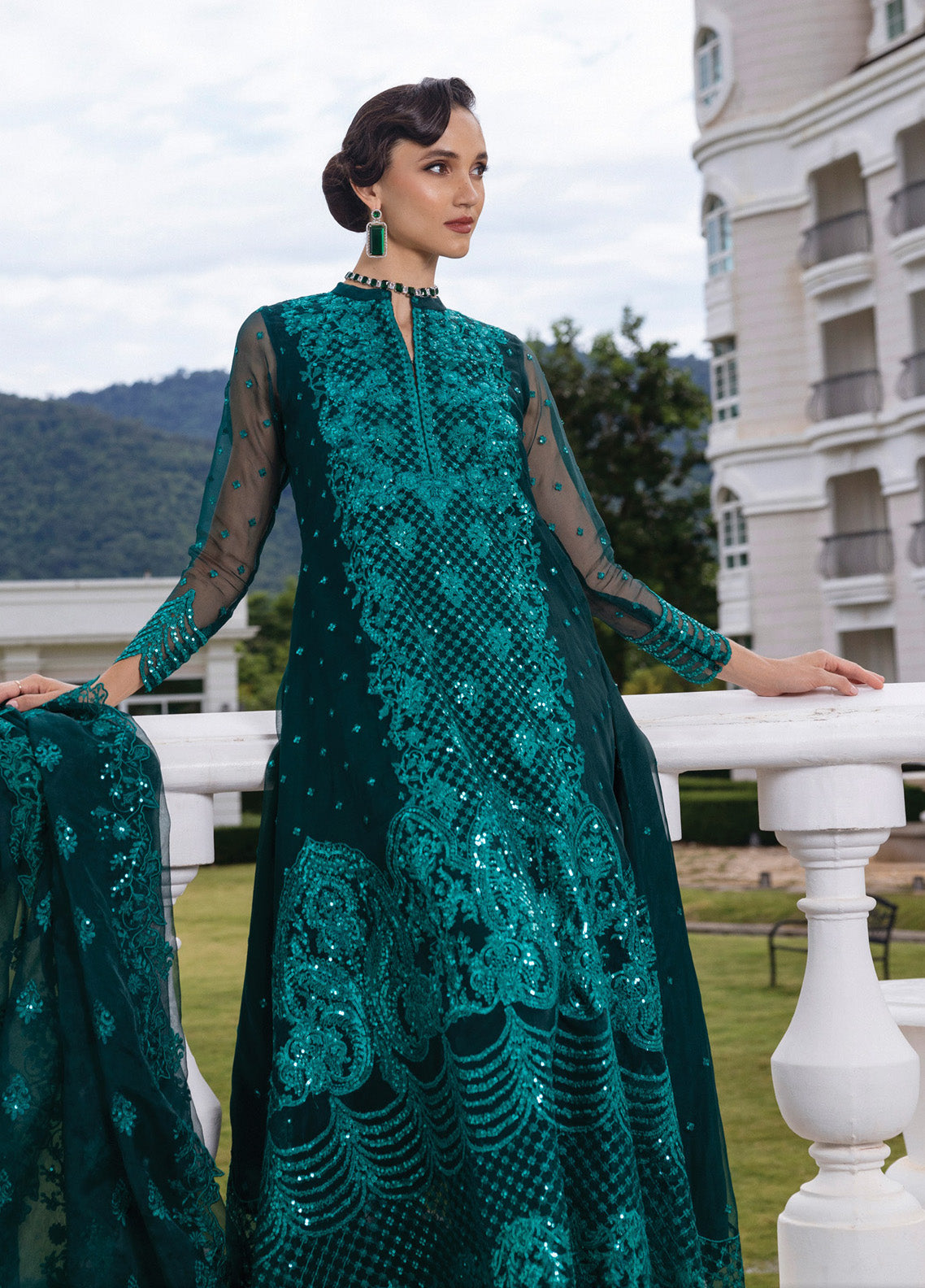 Zainab Chottani Embroidered Organza Suits Unstitched 3 Piece - ZC24WF 01 ZEINA Zainab Chottani Embroidered Organza Suits Unstitched 3 Piece - ZC24WF 01 ZEINA