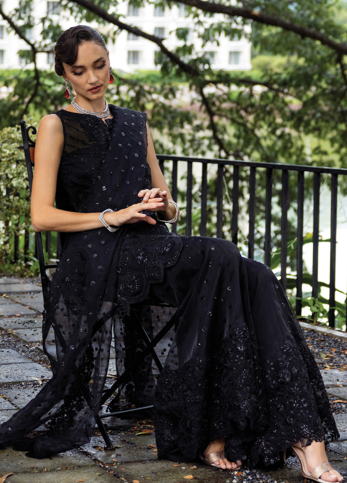 Zainab Chottani Embroidered Organza Suits Unstitched 3 Piece - ZC24WF 06 DOREE Zainab Chottani Embroidered Organza Suits Unstitched 3 Piece - ZC24WF 06 DOREE