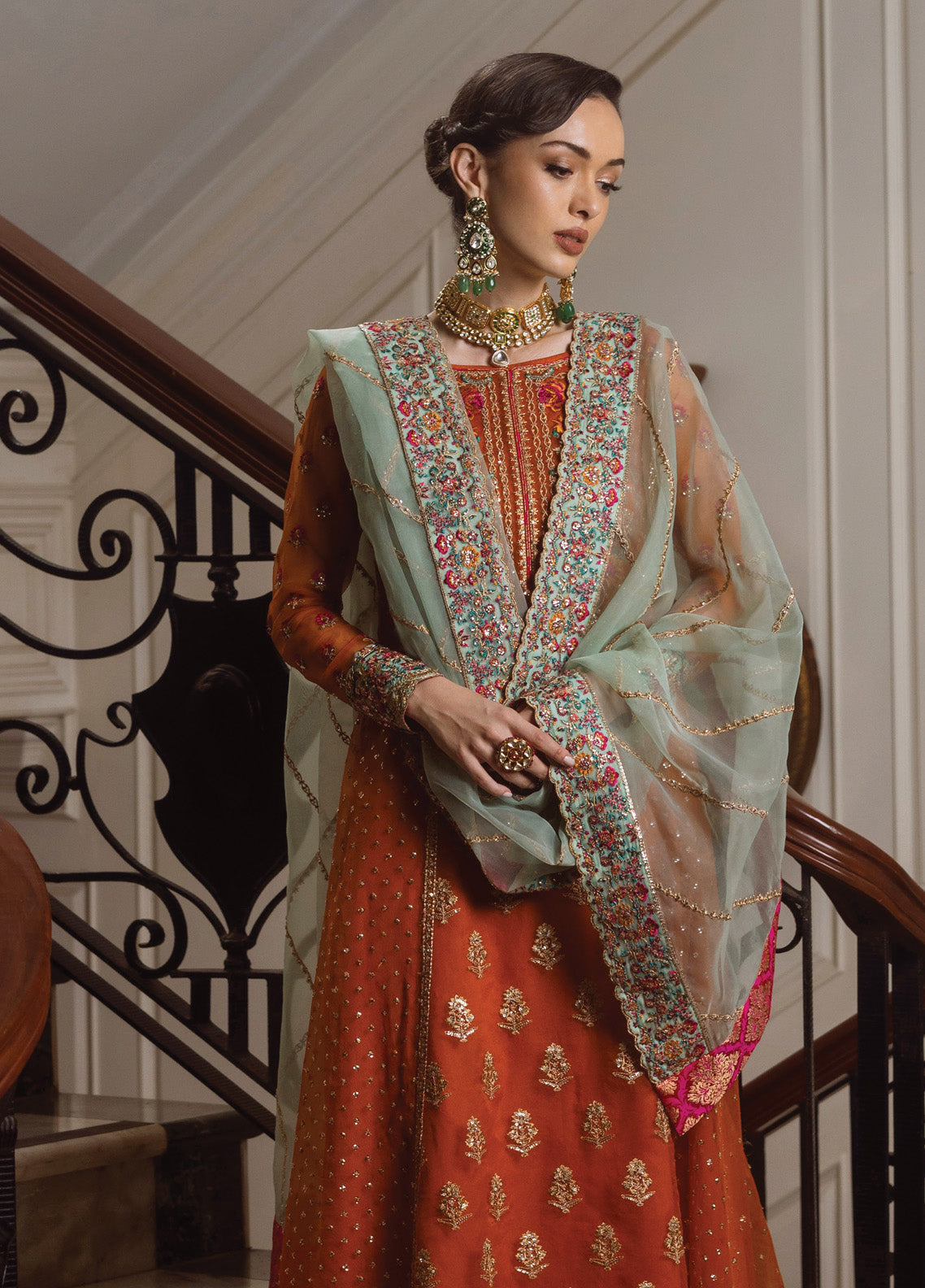 Zainab Chottani Embroidered Organza Suits Unstitched 3 Piece - ZC24WF 07 OMBRE Zainab Chottani Embroidered Organza Suits Unstitched 3 Piece - ZC24WF 07 OMBRE