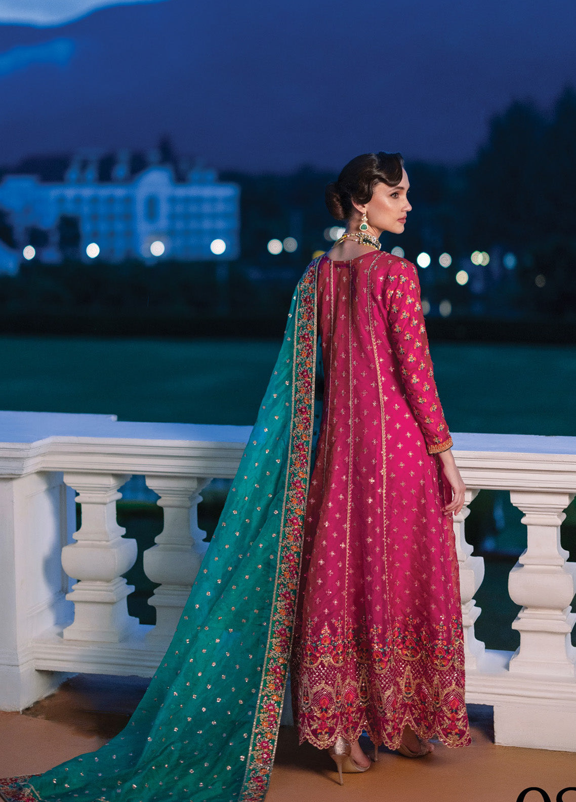Zainab Chottani Embroidered Organza Suits Unstitched 3 Piece - ZC24WF 08 JARDIN Zainab Chottani Embroidered Organza Suits Unstitched 3 Piece - ZC24WF 08 JARDIN