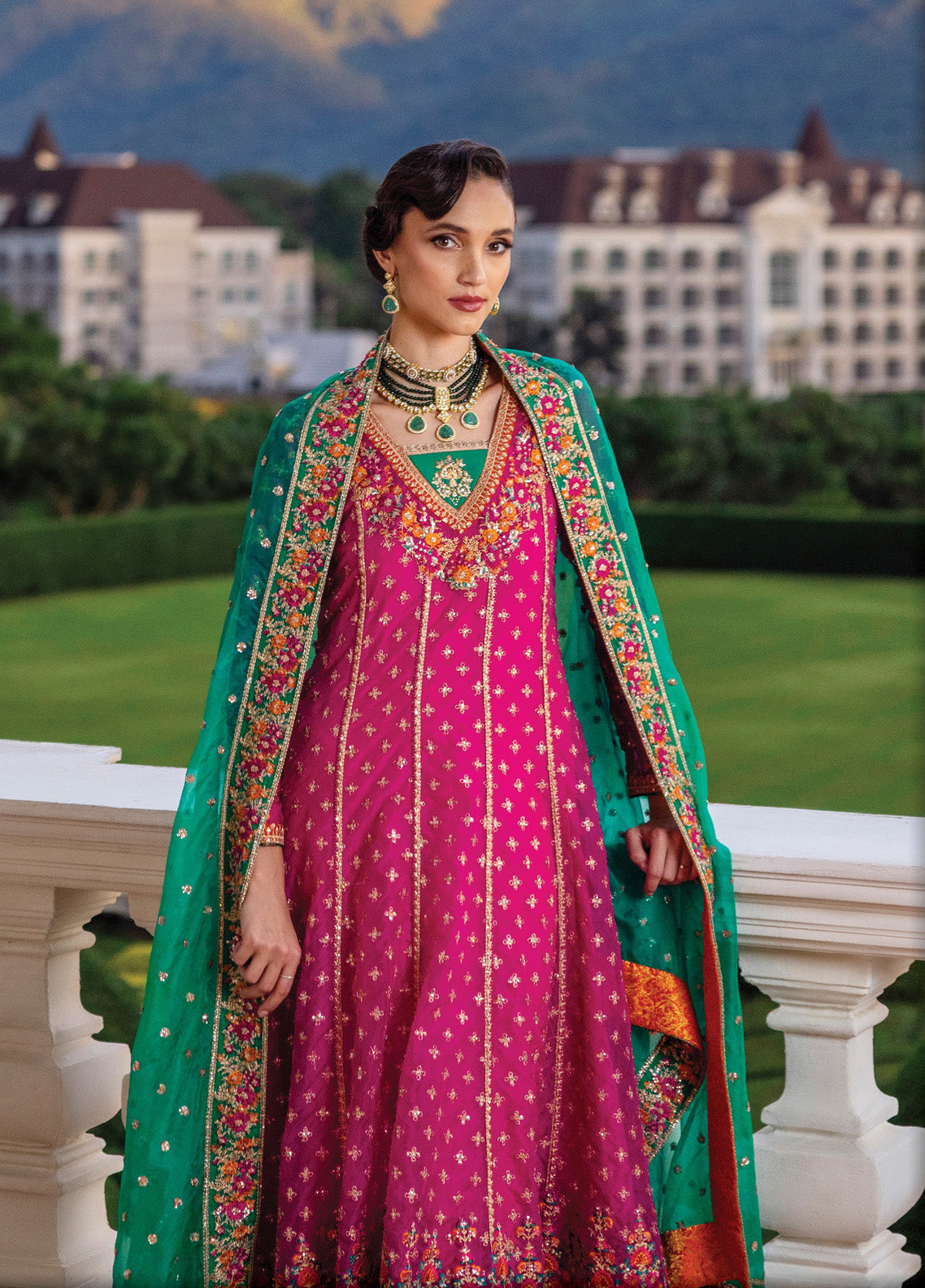 Zainab Chottani Embroidered Organza Suits Unstitched 3 Piece - ZC24WF 08 JARDIN Zainab Chottani Embroidered Organza Suits Unstitched 3 Piece - ZC24WF 08 JARDIN