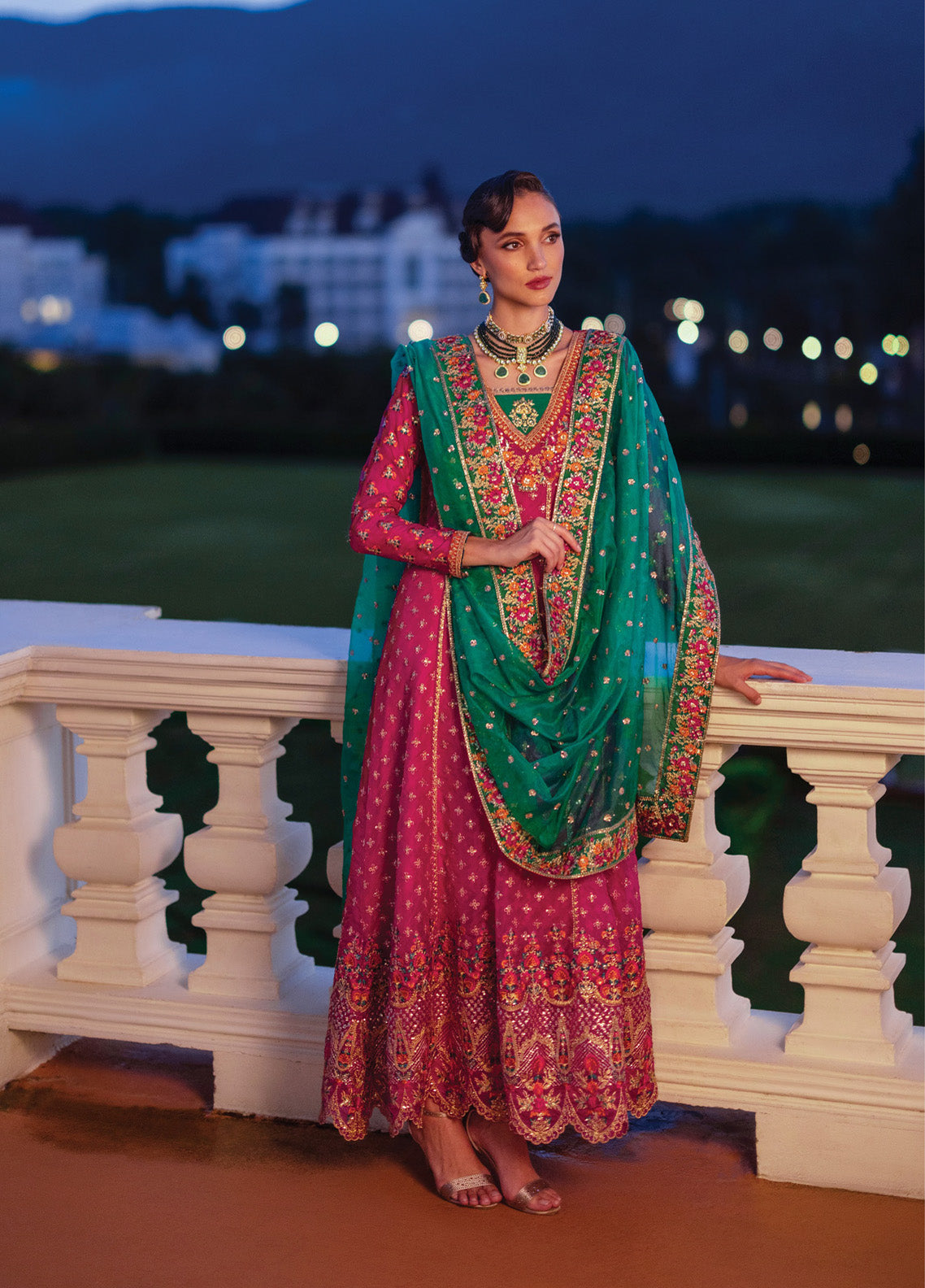 Zainab Chottani Embroidered Organza Suits Unstitched 3 Piece - ZC24WF 08 JARDIN Zainab Chottani Embroidered Organza Suits Unstitched 3 Piece - ZC24WF 08 JARDIN