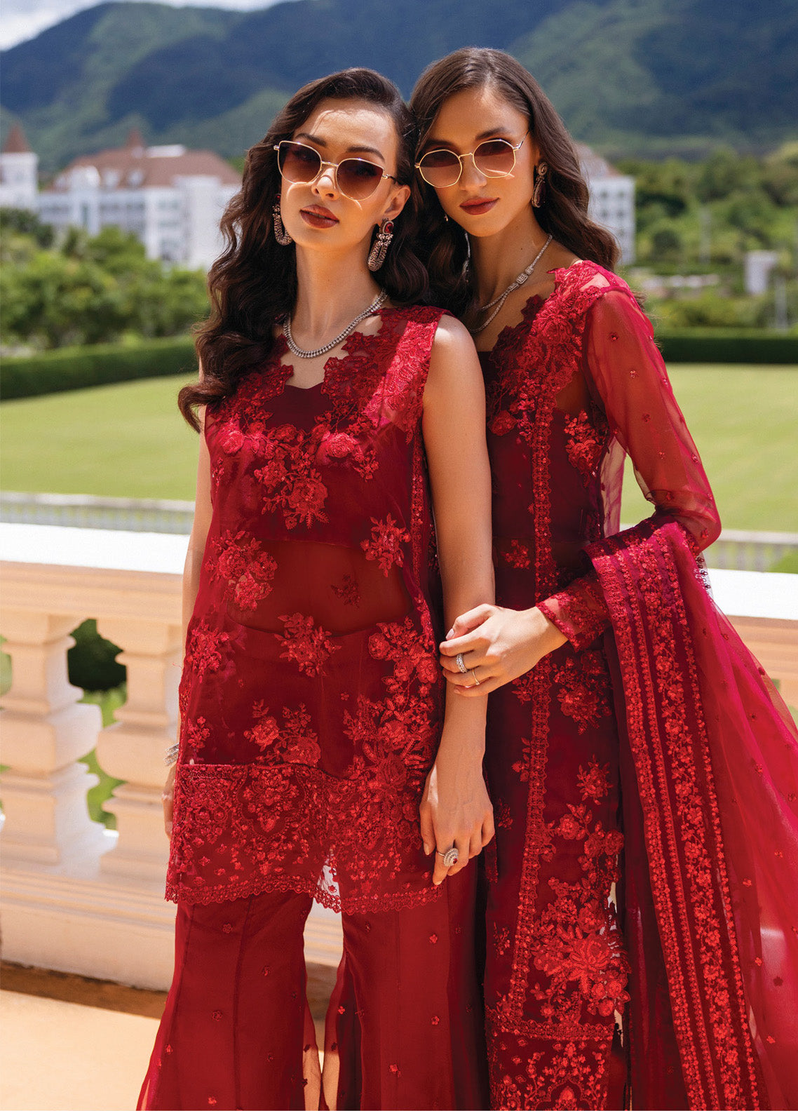 Zainab Chottani Embroidered Organza Suits Unstitched 3 Piece - ZC24WF 09 RUBY LUXE Zainab Chottani Embroidered Organza Suits Unstitched 3 Piece - ZC24WF 09 RUBY LUXE