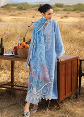 Zainab Chottani Luxury Embroidered Lawn 3 Piece Unstitched Suit ZC26SS D-05 AZULE