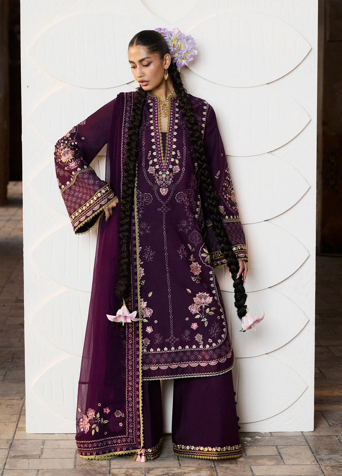 Zan By Hussain Rehar Embroidered Lawn 3 Piece Unstitched Suit HR26ZSS D-BANAFSH Zan By Hussain Rehar Embroidered Lawn 3 Piece Unstitched Suit HR26ZSS D-BANAFSH