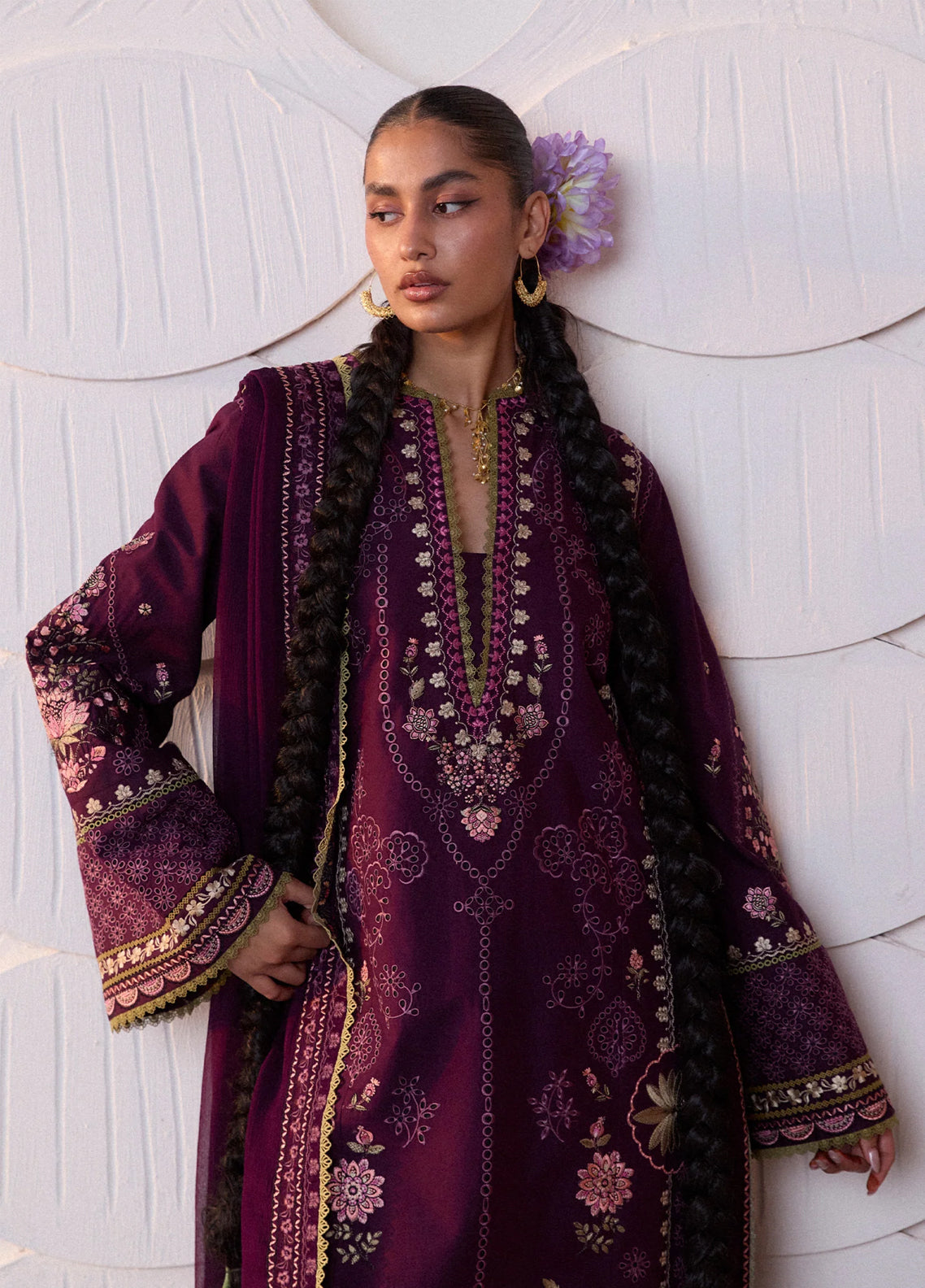 Zan By Hussain Rehar Embroidered Lawn 3 Piece Unstitched Suit HR26ZSS D-BANAFSH Zan By Hussain Rehar Embroidered Lawn 3 Piece Unstitched Suit HR26ZSS D-BANAFSH