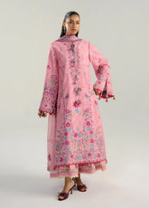 Zan By Hussain Rehar Embroidered Lawn 3 Piece Unstitched Suit HR26ZSS D-PEMBE