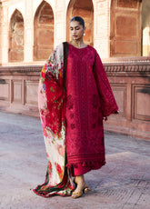 Zan By Hussain Rehar Embroidered Lawn 3 Piece Unstitched Suit HR26ZSS D-QERMEZ