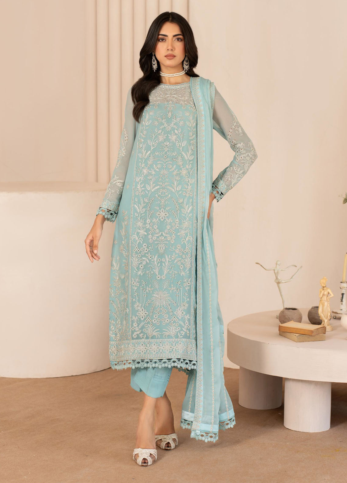 Zarif Embroidered Chiffon Suits Unstitched 3 Piece - ZF24TW ZL 02 SAHIBA Zarif Embroidered Chiffon Suits Unstitched 3 Piece - ZF24TW ZL 02 SAHIBA