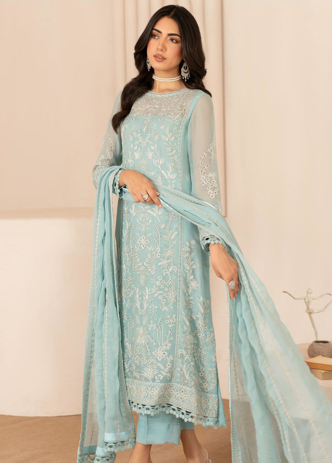 Zarif Embroidered Chiffon Suits Unstitched 3 Piece - ZF24TW ZL 02 SAHIBA Zarif Embroidered Chiffon Suits Unstitched 3 Piece - ZF24TW ZL 02 SAHIBA