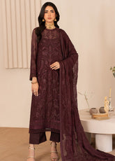 Zarif Embroidered Chiffon Suits Unstitched 3 Piece - ZF24TW ZL 03 HALA