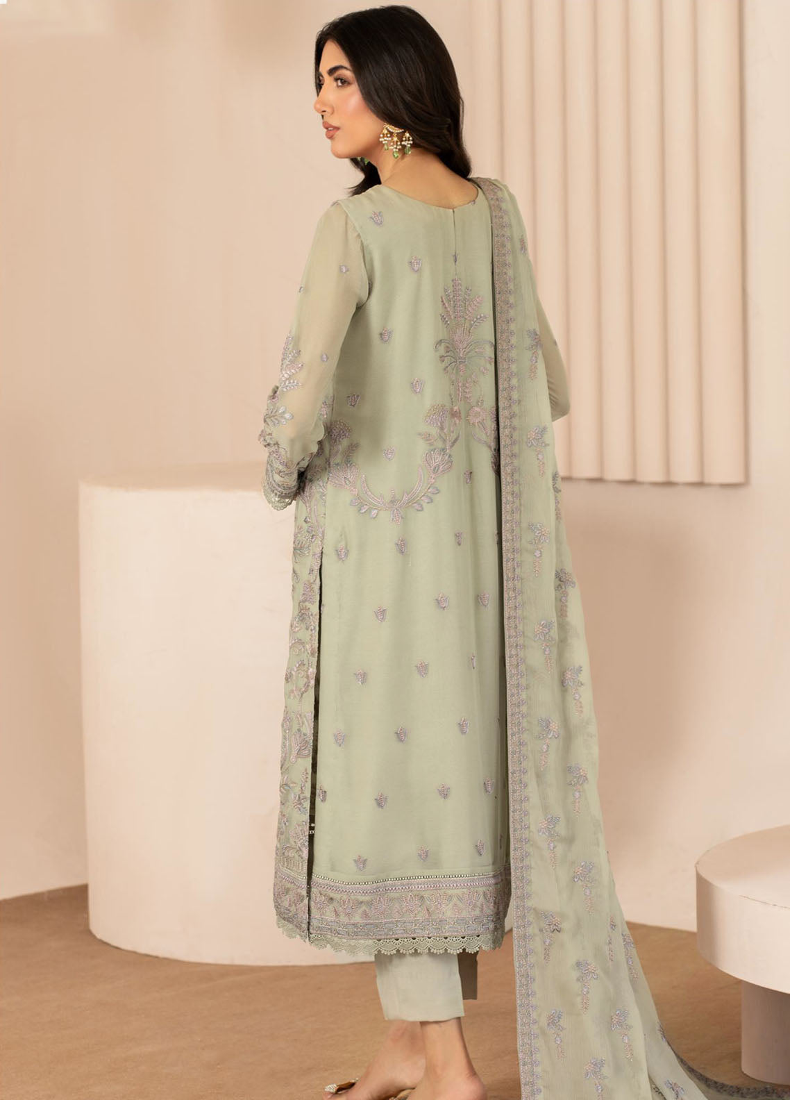 Zarif Embroidered Chiffon Suits Unstitched 3 Piece - ZF24TW ZL 04 AFSA Zarif Embroidered Chiffon Suits Unstitched 3 Piece - ZF24TW ZL 04 AFSA
