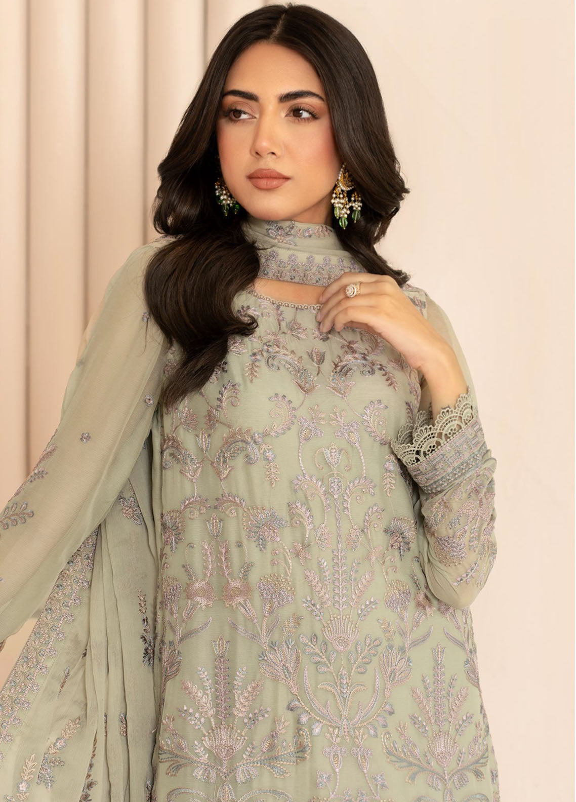Zarif Embroidered Chiffon Suits Unstitched 3 Piece - ZF24TW ZL 04 AFSA Zarif Embroidered Chiffon Suits Unstitched 3 Piece - ZF24TW ZL 04 AFSA