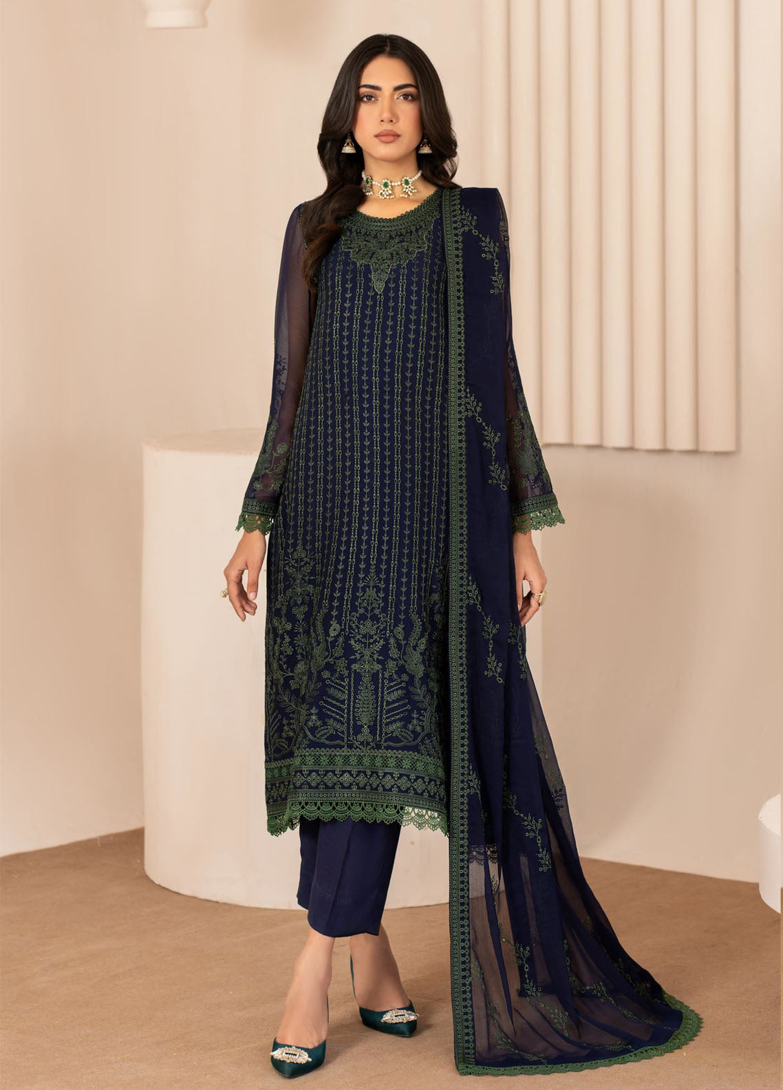 Zarif Embroidered Chiffon Suits Unstitched 3 Piece - ZF24TW ZL 06 MAHAY Zarif Embroidered Chiffon Suits Unstitched 3 Piece - ZF24TW ZL 06 MAHAY