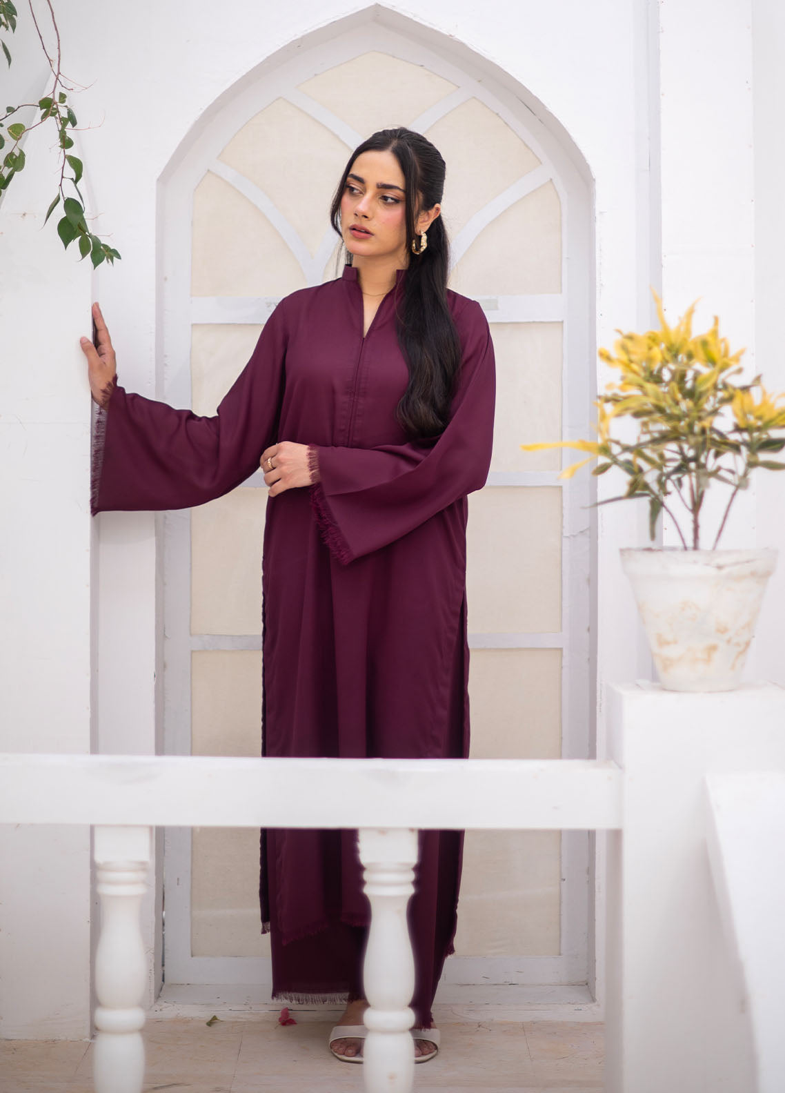 Zauk Solid Coords Plain Jorjet 2 Piece Stitched Shirt Trouser ZK26SJ D-01 BURGANDY Zauk Solid Coords Plain Jorjet 2 Piece Stitched Shirt Trouser ZK26SJ D-01 BURGANDY