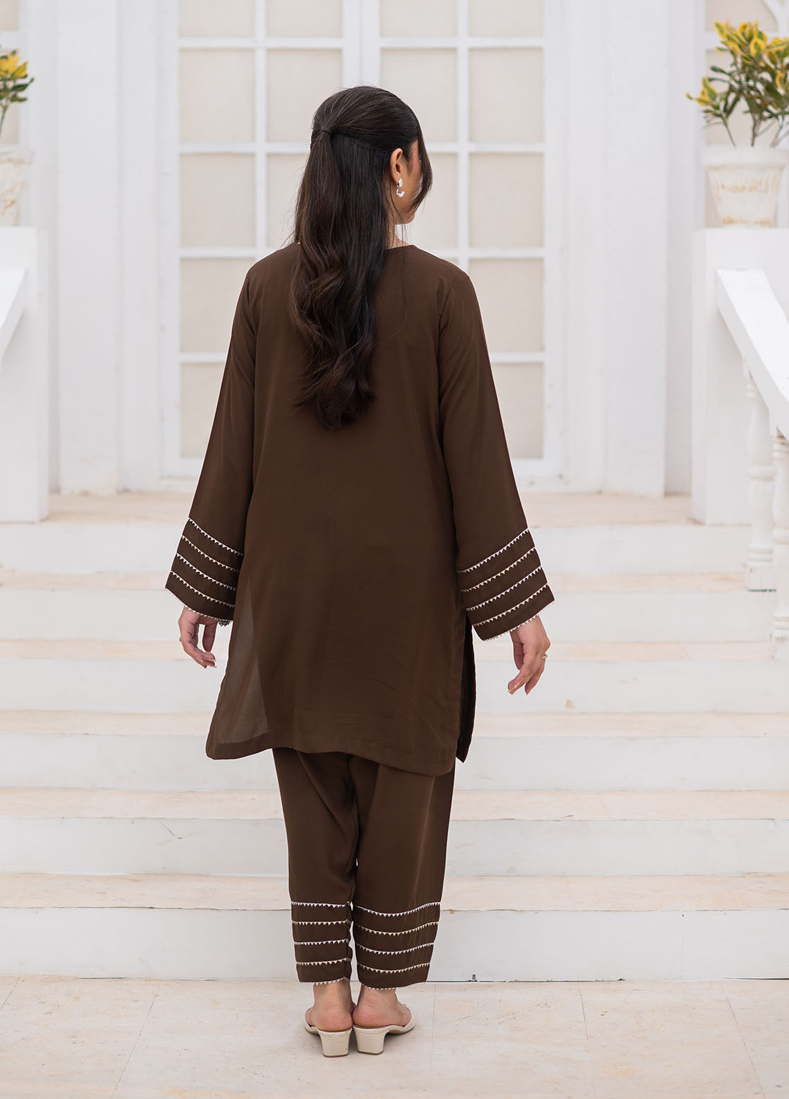 Zauk Solid Coords Plain Jorjet 2 Piece Stitched Shirt Trouser ZK26SJ D-02 BROWN Zauk Solid Coords Plain Jorjet 2 Piece Stitched Shirt Trouser ZK26SJ D-02 BROWN