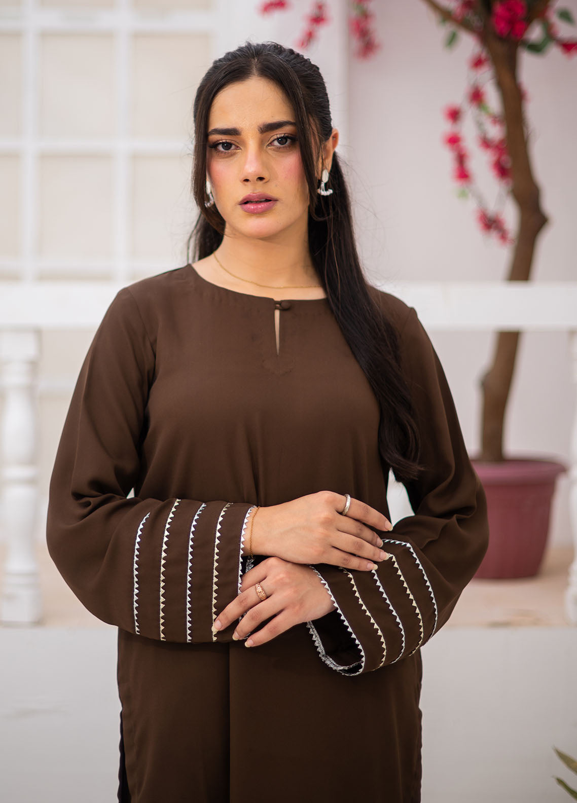 Zauk Solid Coords Plain Jorjet 2 Piece Stitched Shirt Trouser ZK26SJ D-02 BROWN Zauk Solid Coords Plain Jorjet 2 Piece Stitched Shirt Trouser ZK26SJ D-02 BROWN