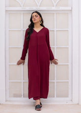 Zauk Solid Coords Plain Jorjet 2 Piece Stitched Shirt Trouser ZK26SJ D-03 MAGENTA
