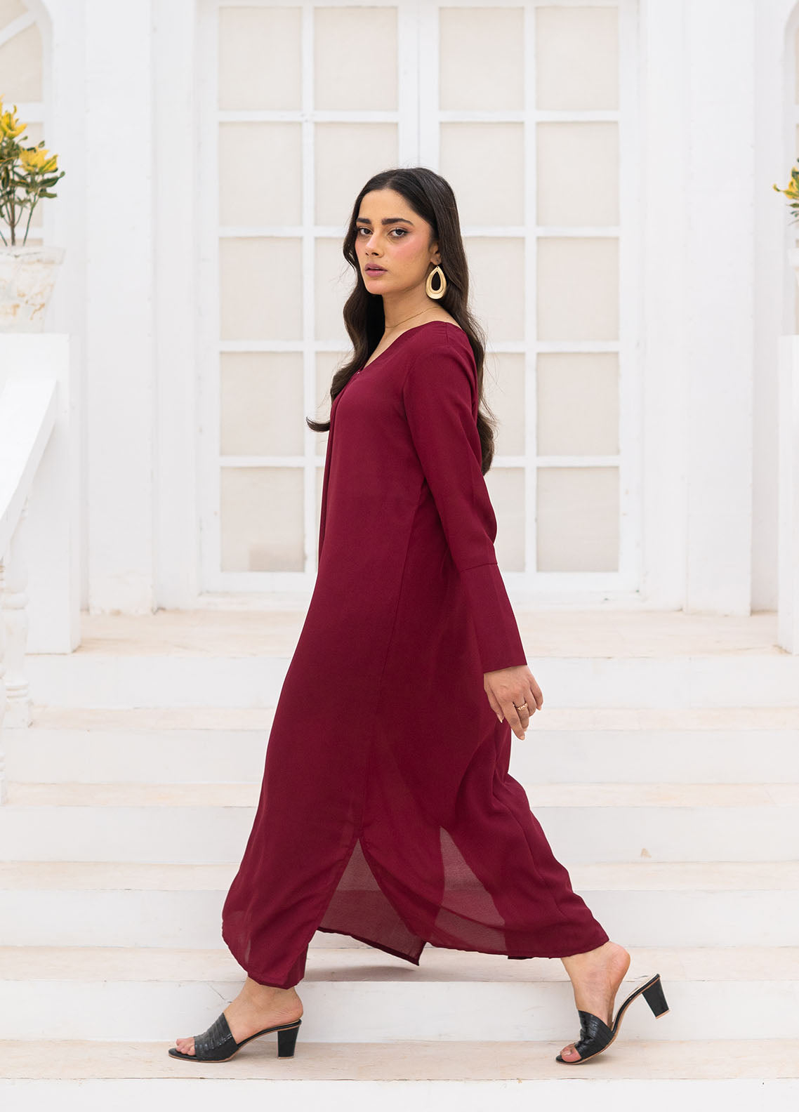 Zauk Solid Coords Plain Jorjet 2 Piece Stitched Shirt Trouser ZK26SJ D-03 MAGENTA Zauk Solid Coords Plain Jorjet 2 Piece Stitched Shirt Trouser ZK26SJ D-03 MAGENTA