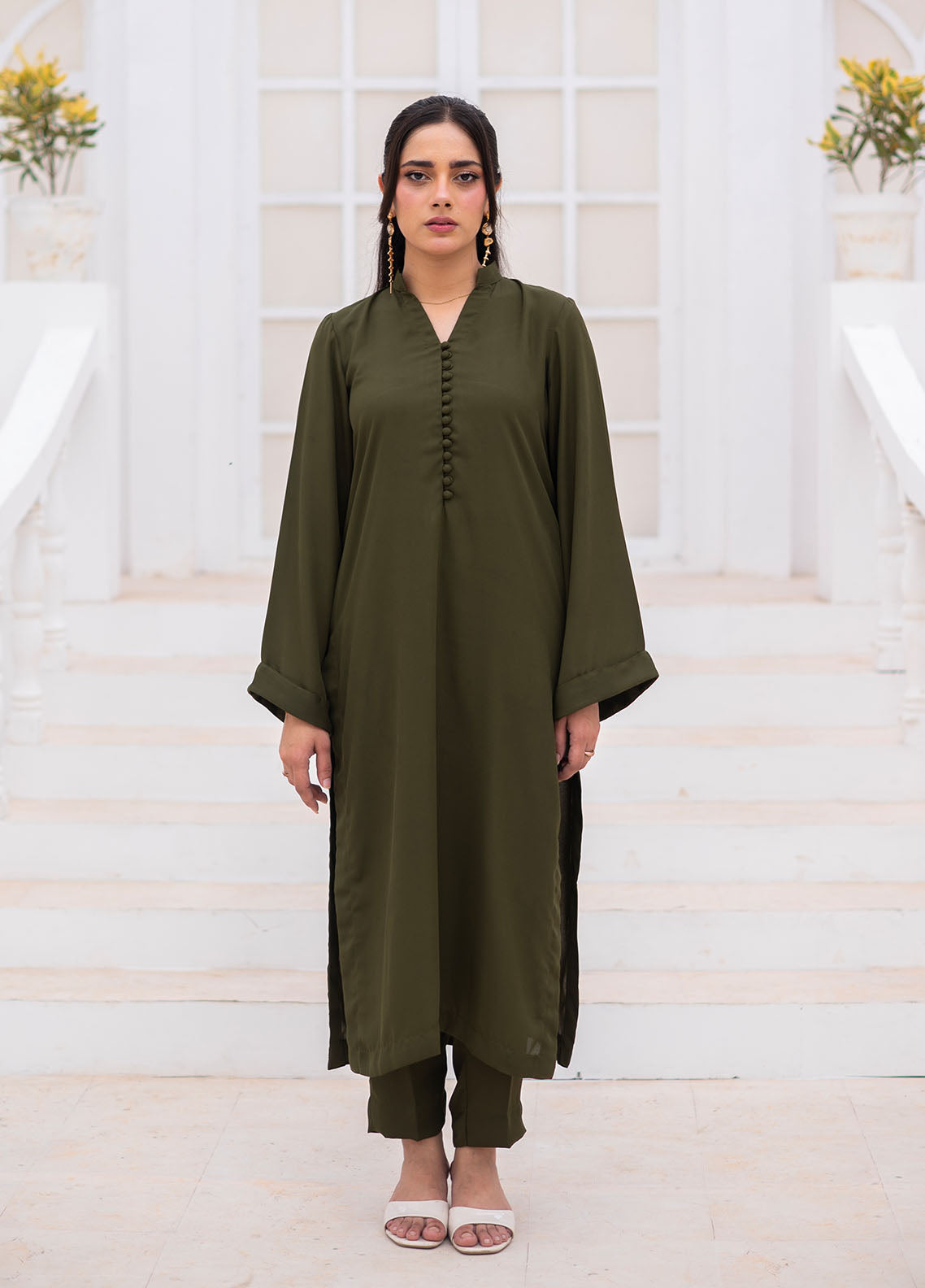 Zauk Solid Coords Plain Jorjet 2 Piece Stitched Shirt Trouser ZK26SJ D-05 OLIVE GREEN Zauk Solid Coords Plain Jorjet 2 Piece Stitched Shirt Trouser ZK26SJ D-05 OLIVE GREEN