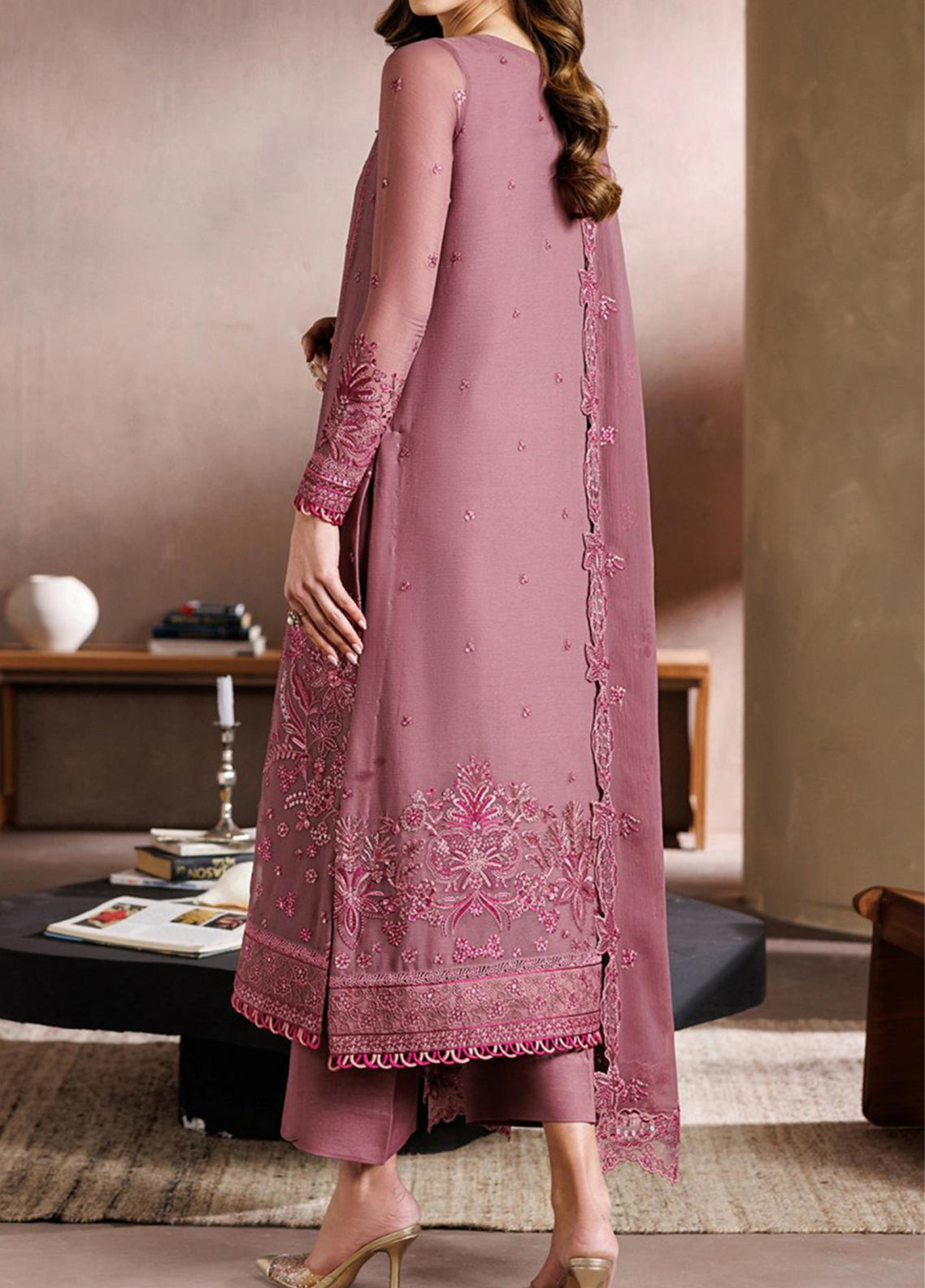 Zayrah By Zarif Formals Embroidered Chiffon 3 Piece Unstitched Suit ZF26ZF D-ZYR-04 SAAZ Zayrah By Zarif Formals Embroidered Chiffon 3 Piece Unstitched Suit ZF26ZF D-ZYR-04 SAAZ