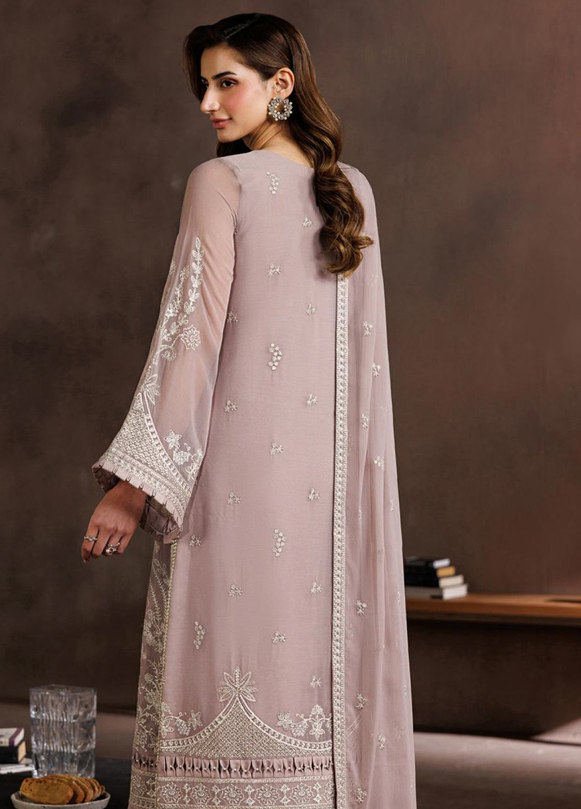 Zayrah By Zarif Formals Embroidered Chiffon 3 Piece Unstitched Suit ZF26ZF D-ZYR-08 SUNEHRI Zayrah By Zarif Formals Embroidered Chiffon 3 Piece Unstitched Suit ZF26ZF D-ZYR-08 SUNEHRI