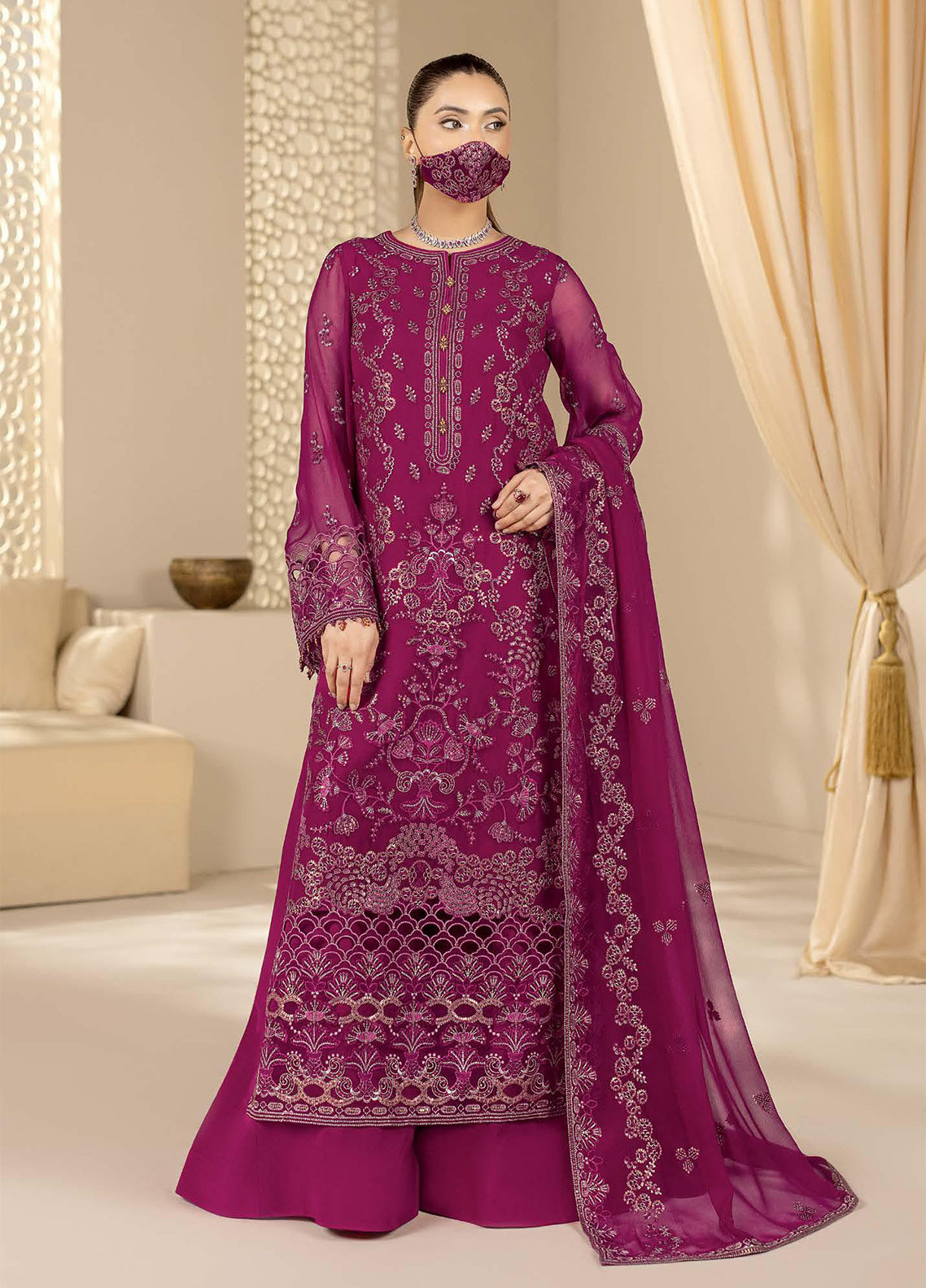 Zeenat By Flossie Kuch Khas Embroidered Chiffon 3 Piece Unstitched Suit FL26NV17 D-ZE-102 Zeenat By Flossie Kuch Khas Embroidered Chiffon 3 Piece Unstitched Suit FL26NV17 D-ZE-102