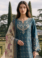 Zellbury Chikankari Embroidered Cotton 3 Piece Unstitched Suit WUC26E34061