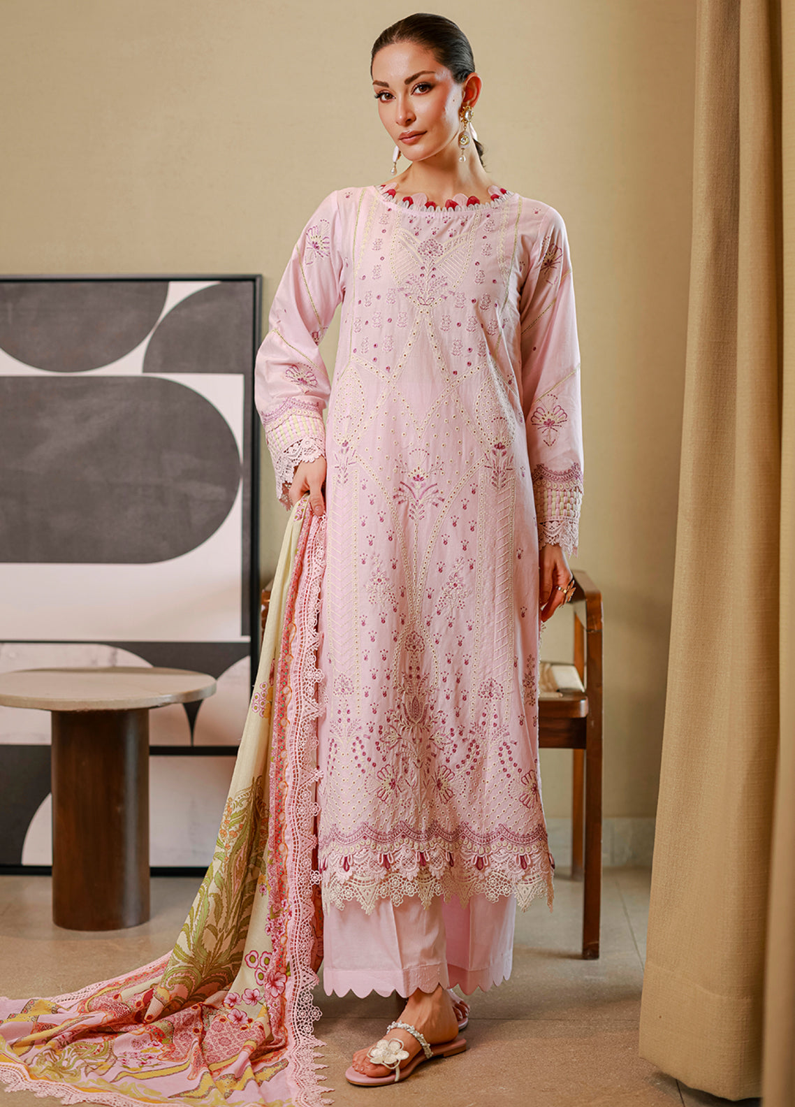 Zellbury Chikankari Embroidered Lawn 3 Piece Unstitched Suit WUS26E34080 Zellbury Chikankari Embroidered Lawn 3 Piece Unstitched Suit WUS26E34080