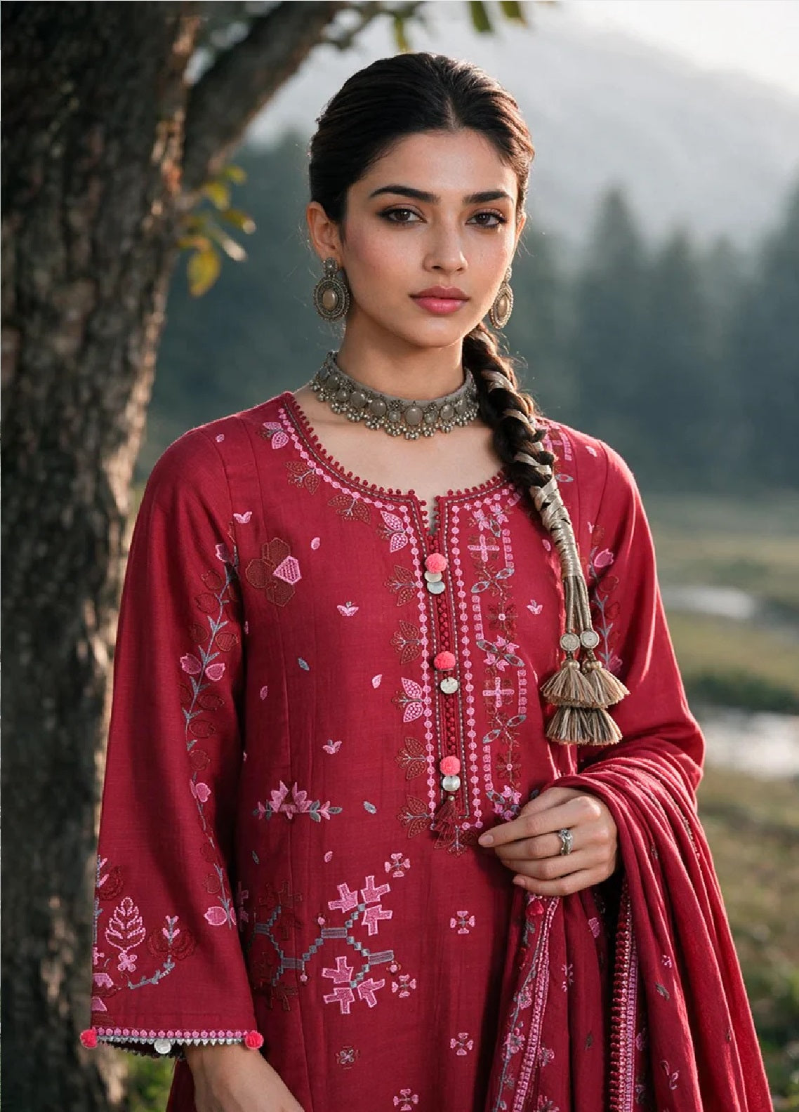 Zellbury Embroidered Khaddar 3 Piece Unstitched Dress WUWQ1E30347 Red Zellbury Embroidered Khaddar 3 Piece Unstitched Dress WUWQ1E30347 Red