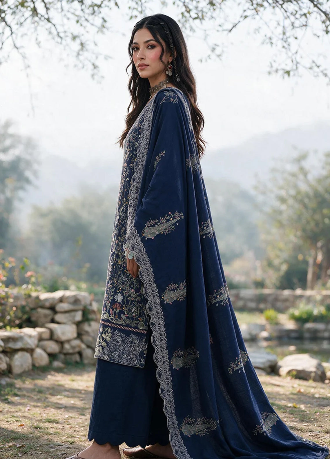 Zellbury Embroidered Khaddar 3 Piece Unstitched Dress WUWQ1E30350 Blue Zellbury Embroidered Khaddar 3 Piece Unstitched Dress WUWQ1E30350 Blue