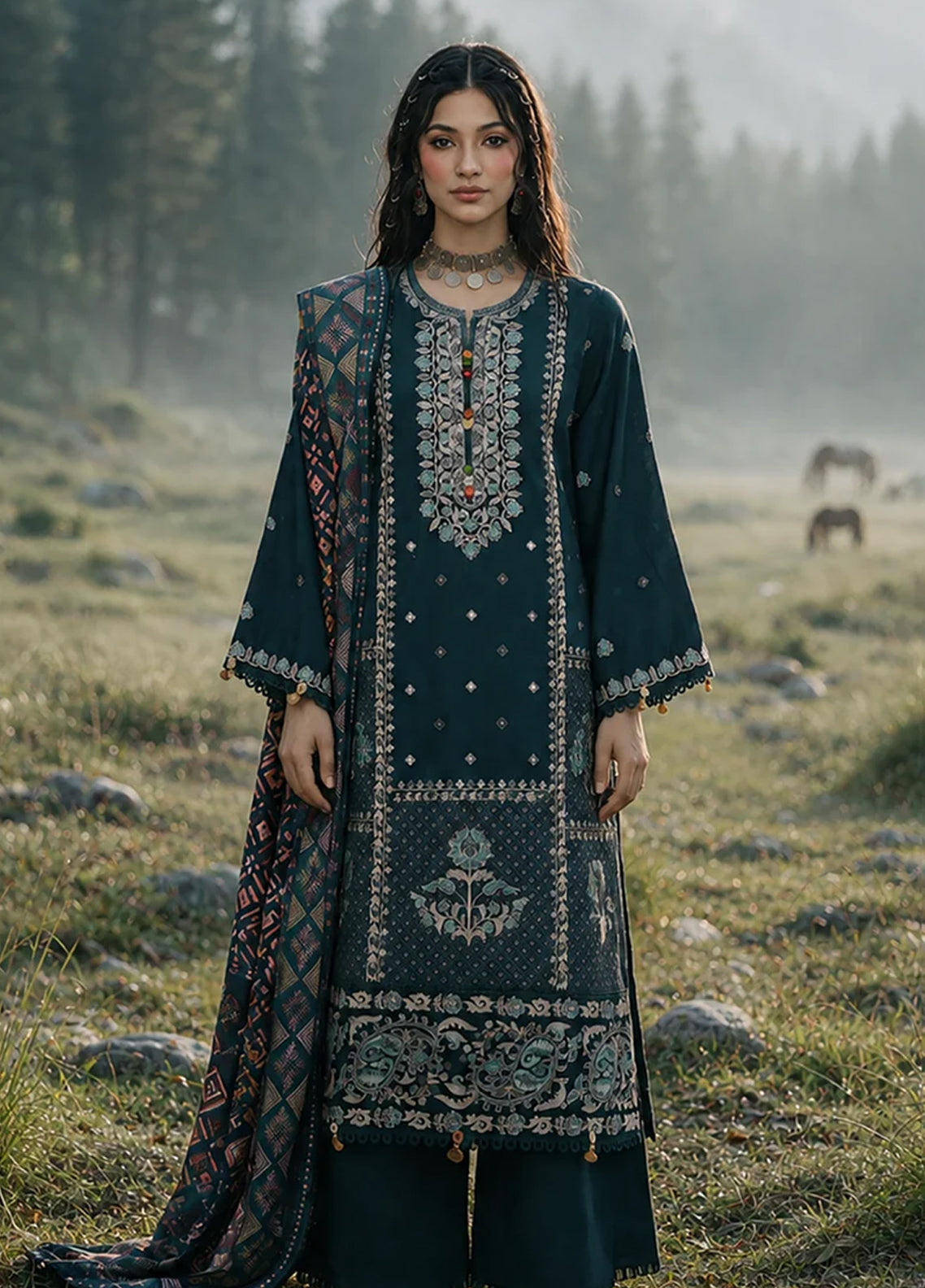 Zellbury Embroidered Khaddar 3 Piece Unstitched Suit WUWQ1E30335 Teal Green Zellbury Embroidered Khaddar 3 Piece Unstitched Suit WUWQ1E30335 Teal Green