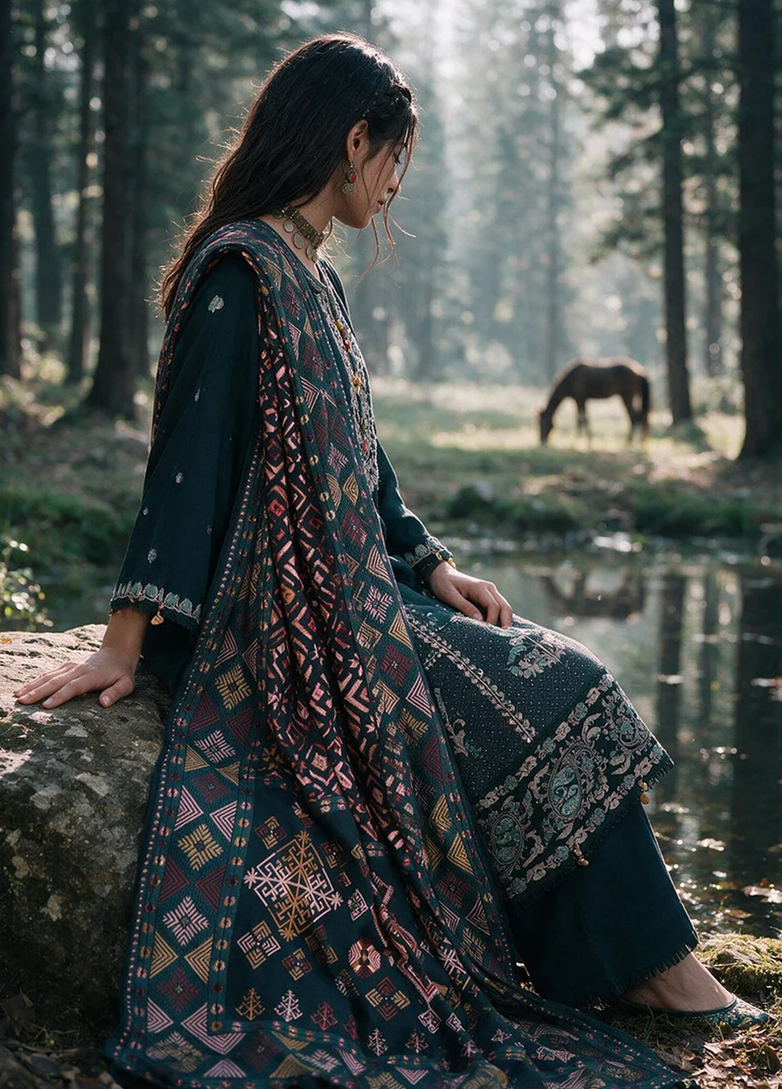 Zellbury Embroidered Khaddar 3 Piece Unstitched Suit WUWQ1E30335 Teal Green Zellbury Embroidered Khaddar 3 Piece Unstitched Suit WUWQ1E30335 Teal Green