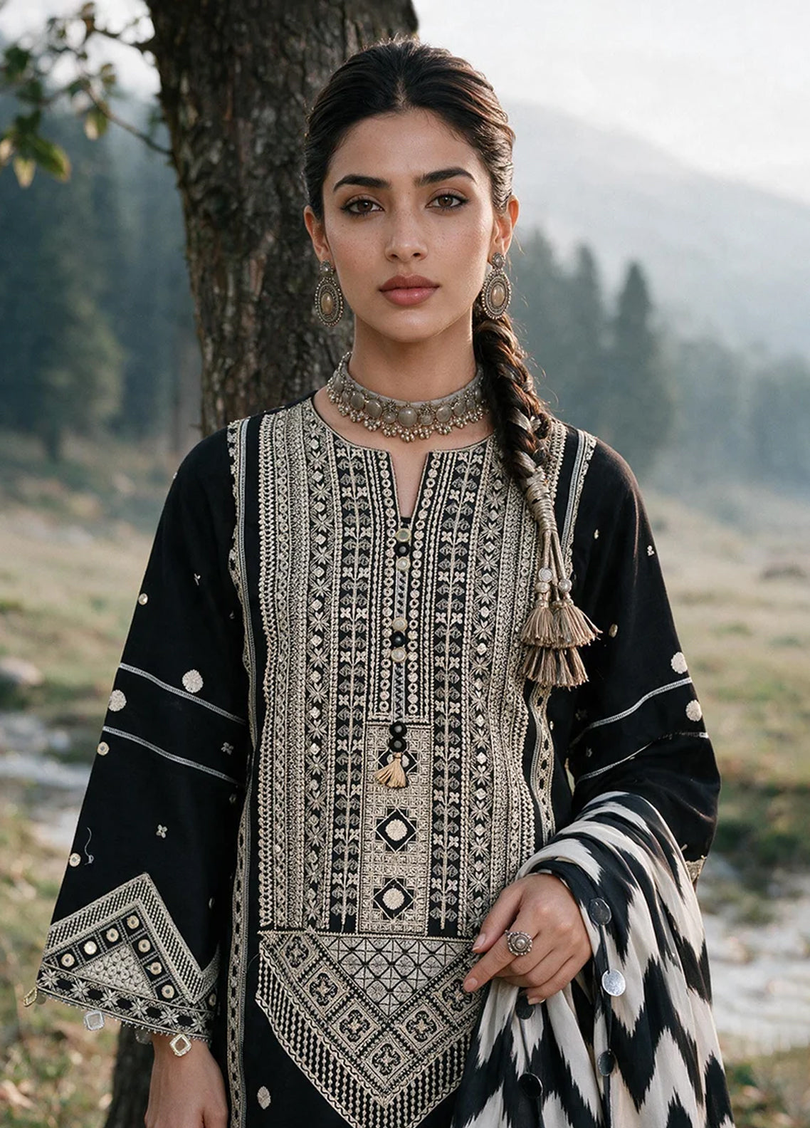 Zellbury Embroidered Khaddar 3 Piece Unstitched Suit WUWQ1E30336 Black Zellbury Embroidered Khaddar 3 Piece Unstitched Suit WUWQ1E30336 Black
