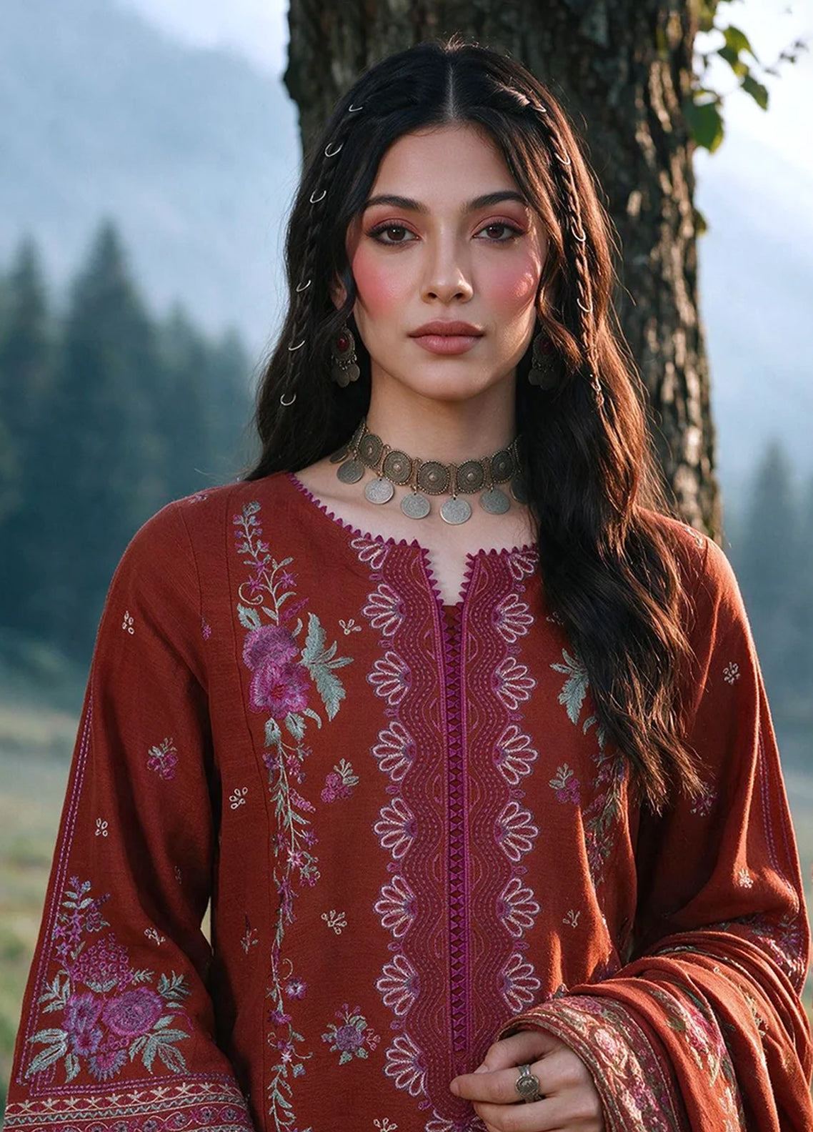 Zellbury Embroidered Khaddar 3 Piece Unstitched Suit WUWQ1E30339 Rust Zellbury Embroidered Khaddar 3 Piece Unstitched Suit WUWQ1E30339 Rust