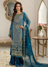 Zellbury Luxury Embroidered Chiffon 3 Piece Unstitched Suit WULC26E34233