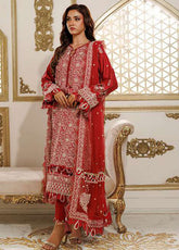 Zellbury Luxury Embroidered Raw Silk 3 Piece Unstitched Suit WULC26E34228