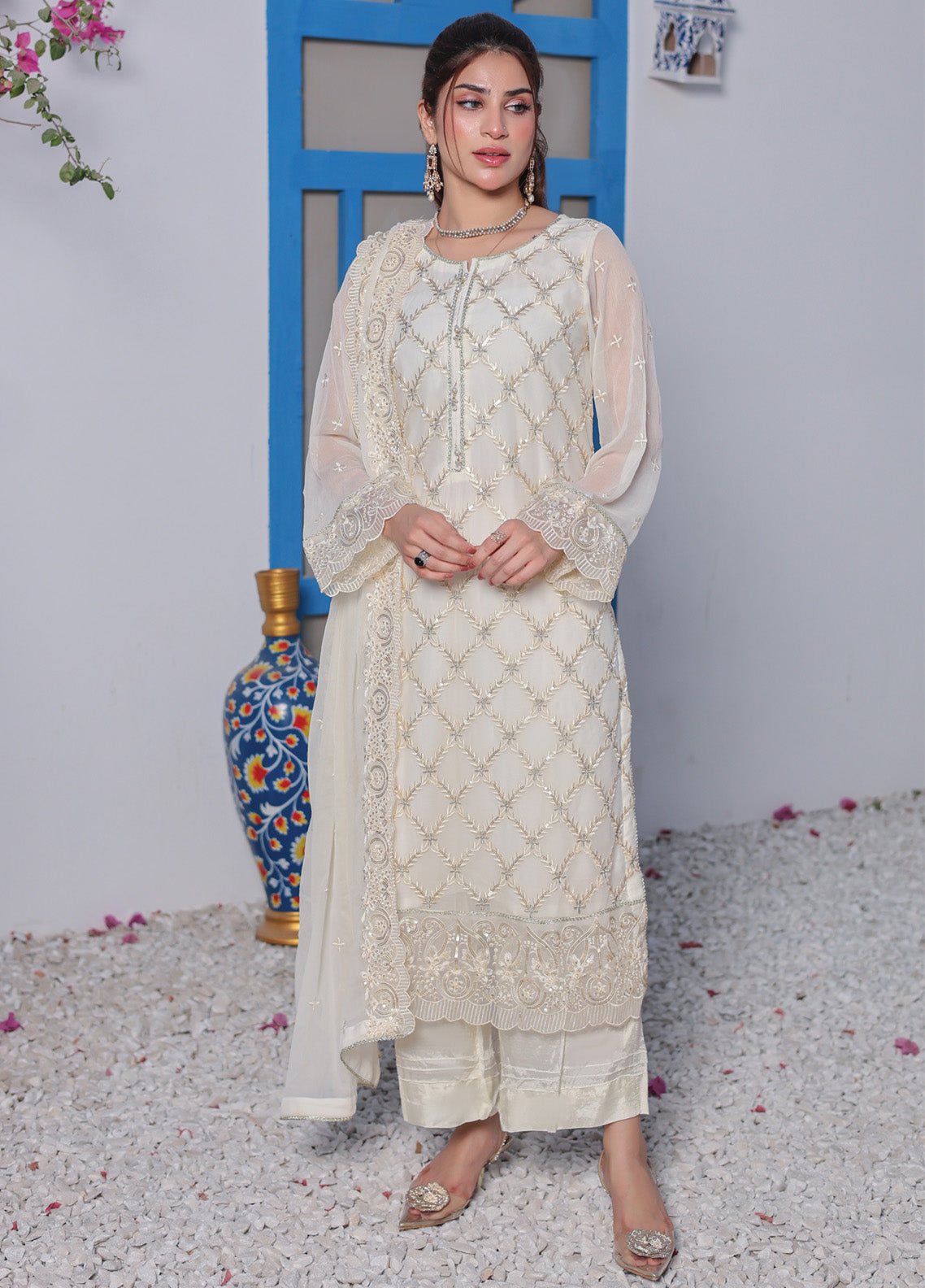Zenia by Fine Textile Embroidered Chiffon Suits Unstitched 3 Piece - FT25ZC 02 Zenia by Fine Textile Embroidered Chiffon Suits Unstitched 3 Piece - FT25ZC 02