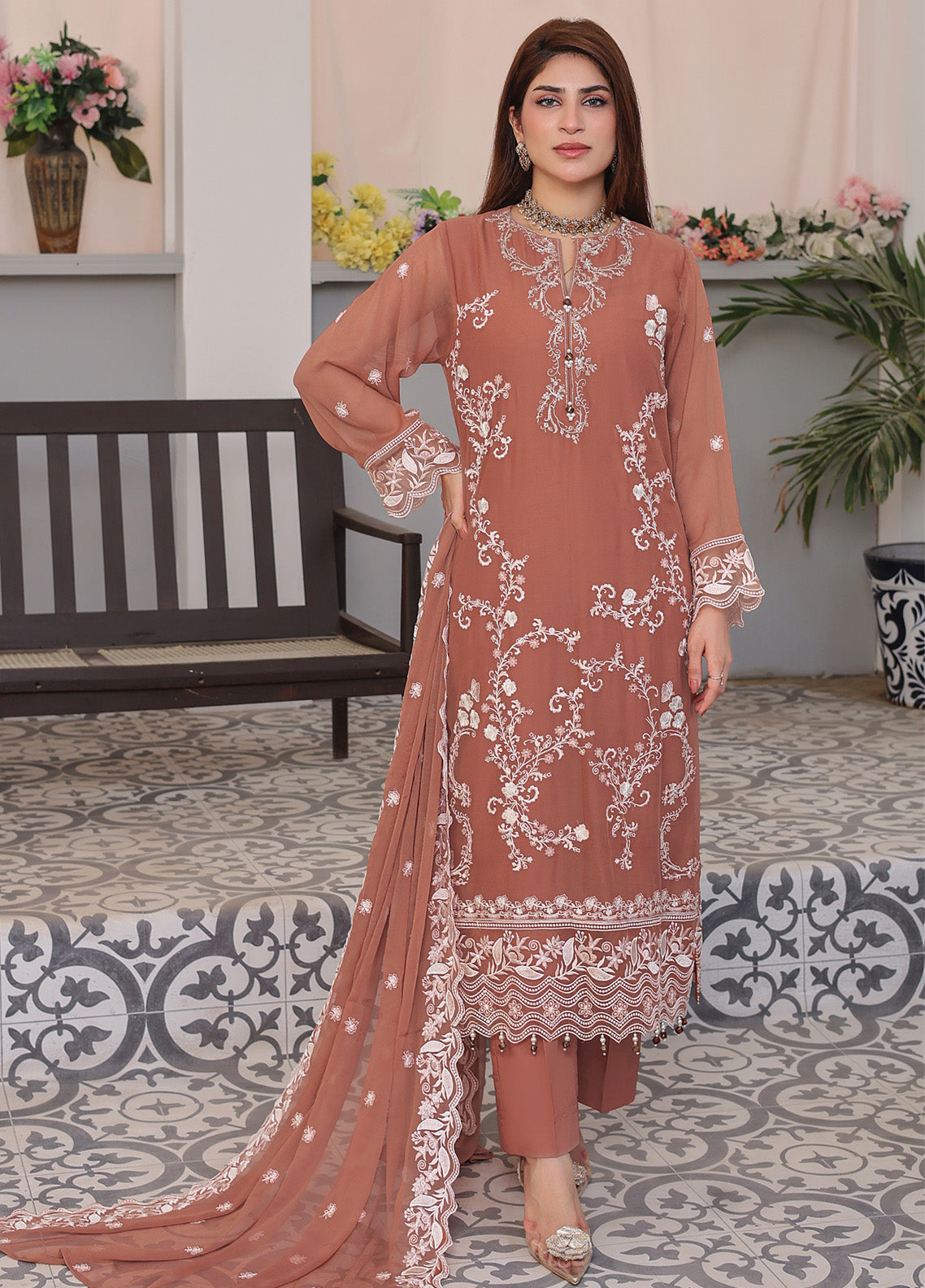 Zenia by Fine Textile Embroidered Chiffon Suits Unstitched 3 Piece - FT25ZC 06 Zenia by Fine Textile Embroidered Chiffon Suits Unstitched 3 Piece - FT25ZC 06
