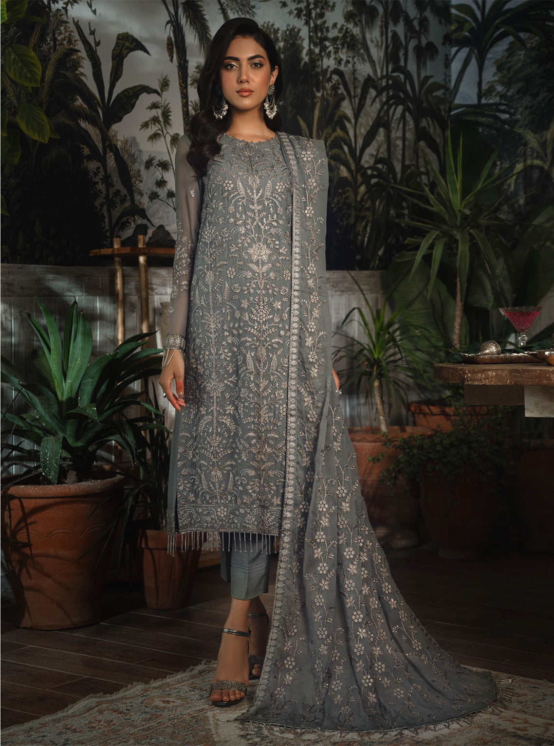 La Rosella By Zarif Embroidered Chiffon Unstitched 3 Piece Suit - 07 La Rosella By Zarif Embroidered Chiffon Unstitched 3 Piece Suit - 07