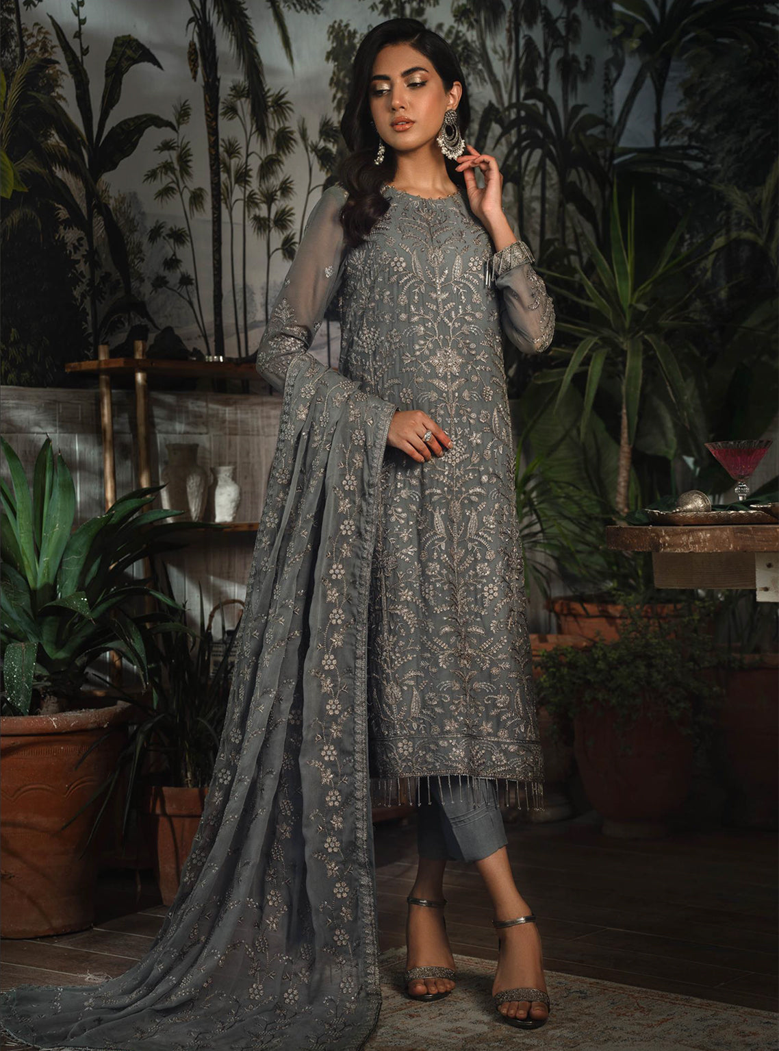 La Rosella By Zarif Embroidered Chiffon Unstitched 3 Piece Suit - 07 La Rosella By Zarif Embroidered Chiffon Unstitched 3 Piece Suit - 07